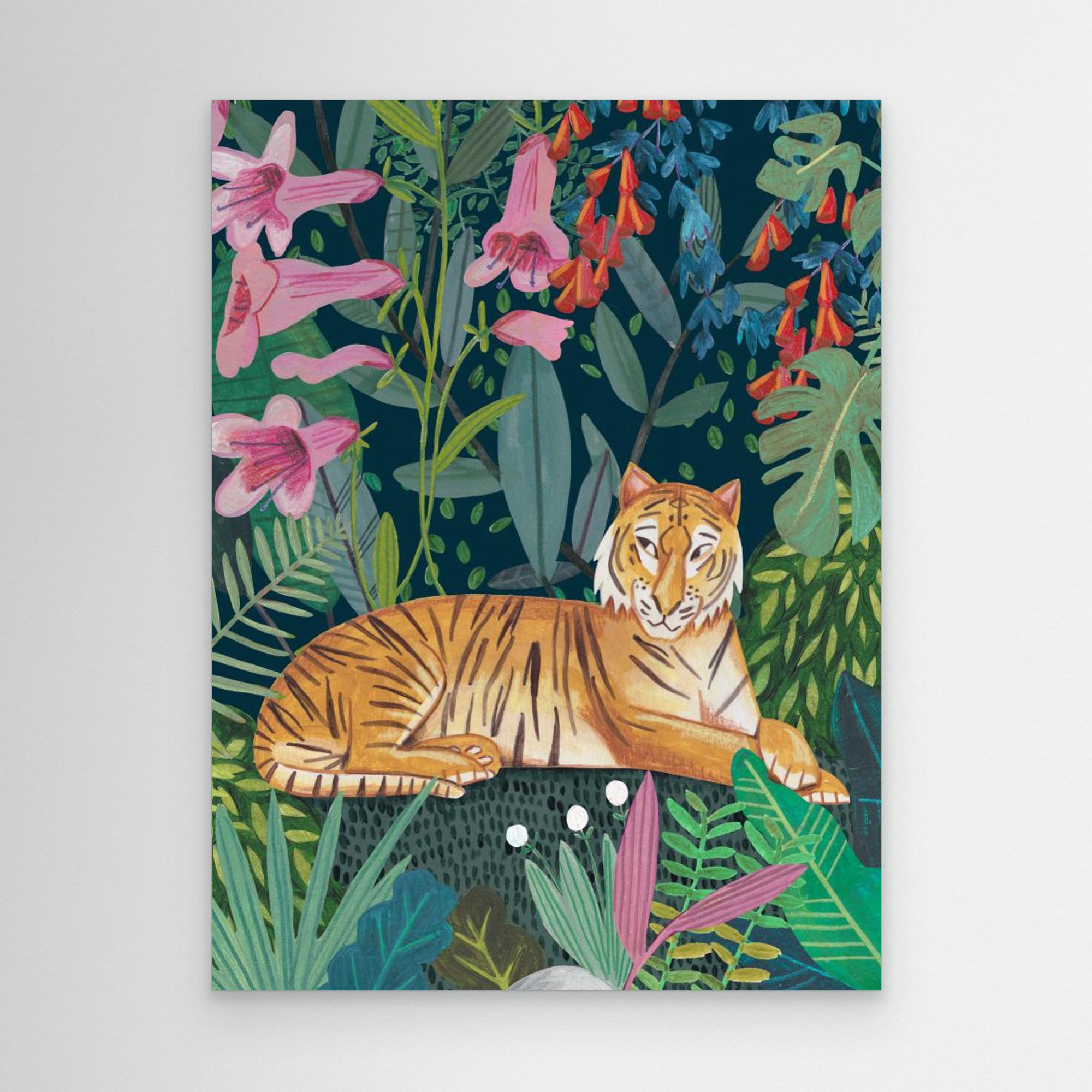 Premium Canvas Print - Tiger in the Jungle by Caroline Bonne Müller - Stunning Wildlife Wall Art for Living Room, Bedroom & Office Decor