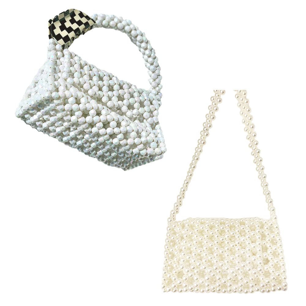 Crystal Beaded Handbag - Elegant Pearl Beaded Shoulder Bag & Mini Tote for Women | Perfect for Evening Parties, Weddings & Special Occasions