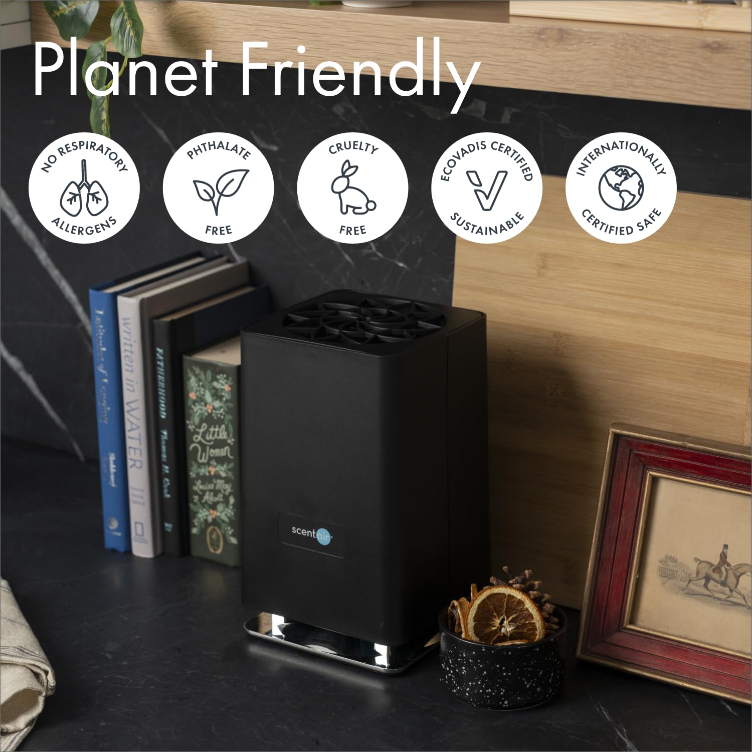 Whisper Home Aroma Diffuser - 800 Sq. Ft Essential Oil Diffuser with WiFi, Bluetooth & Smart Home Compatibility (Works with Alexa & Google) - Black | Perfect for Bedroom, Living Room & Office Relaxation