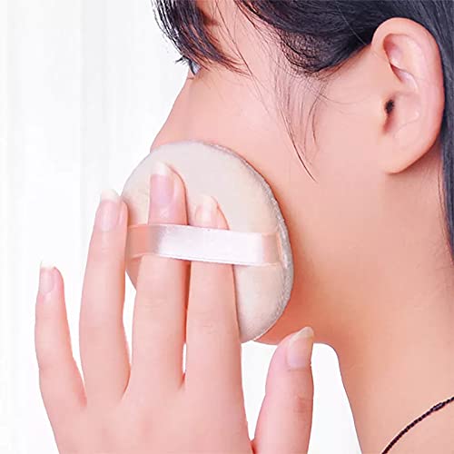 Soft Cotton Powder Puff with Facial Headband - 3 Piece Cosmetic Foundation Sponge Set for Women & Men | Face, Neck Makeup Application | Perfect for Daily Beauty Routine & Professional Makeup