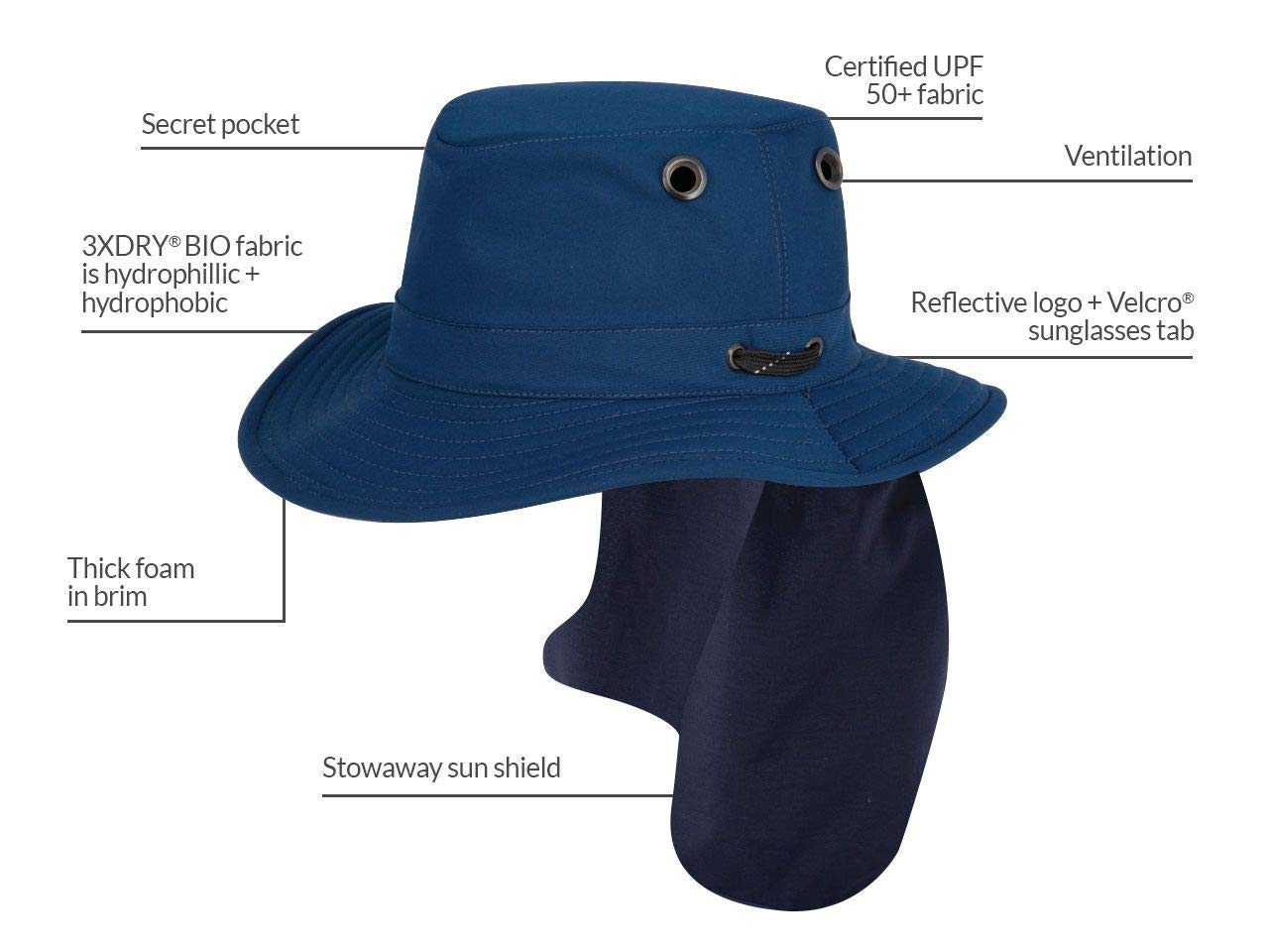 Tilley Men's Sun Hat - UPF 50+ UV Protection, Waterproof & Breathable for Outdoor Activities, Hiking, Fishing & Travel