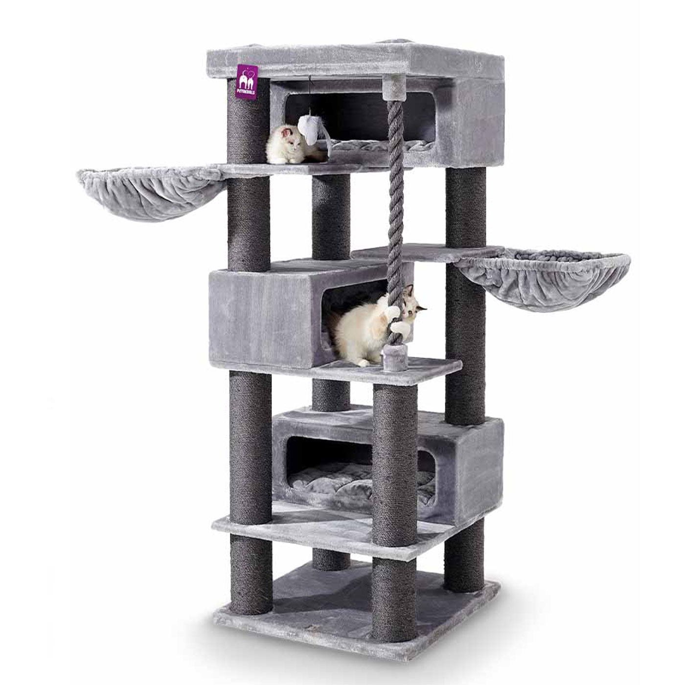 Lucky Rebels Turnpike 200cm Cat Tree - Multi-Level Cat Condo with Scratching Posts & Perches for Indoor Cats | Perfect for Play, Rest & Climbing in Home or Office