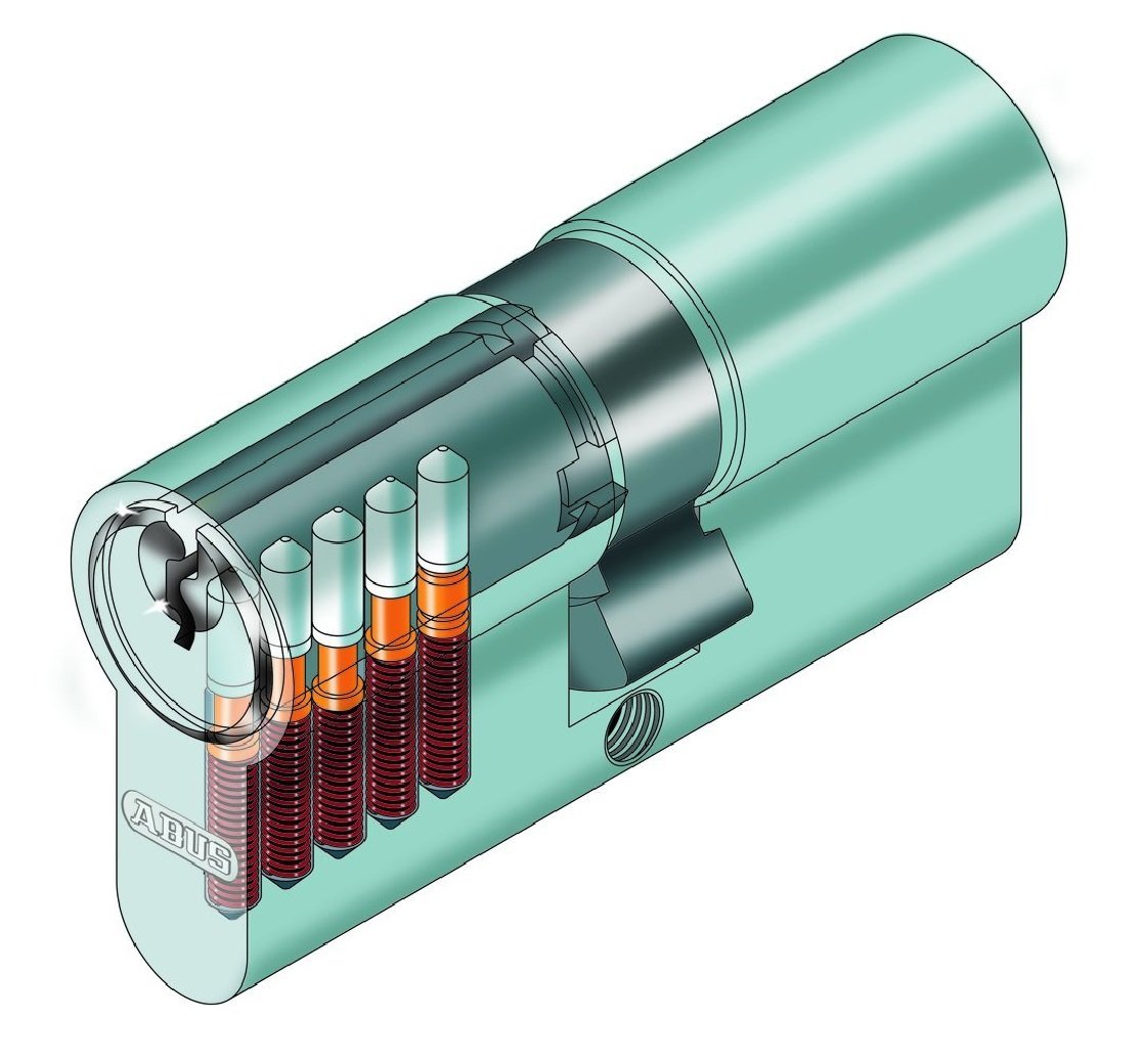 ABUS C73N Silver Modern Door Cylinder Key Lock - Secure Home, Office & Commercial Entry - Durable & Stylish for Interior & Exterior Doors
