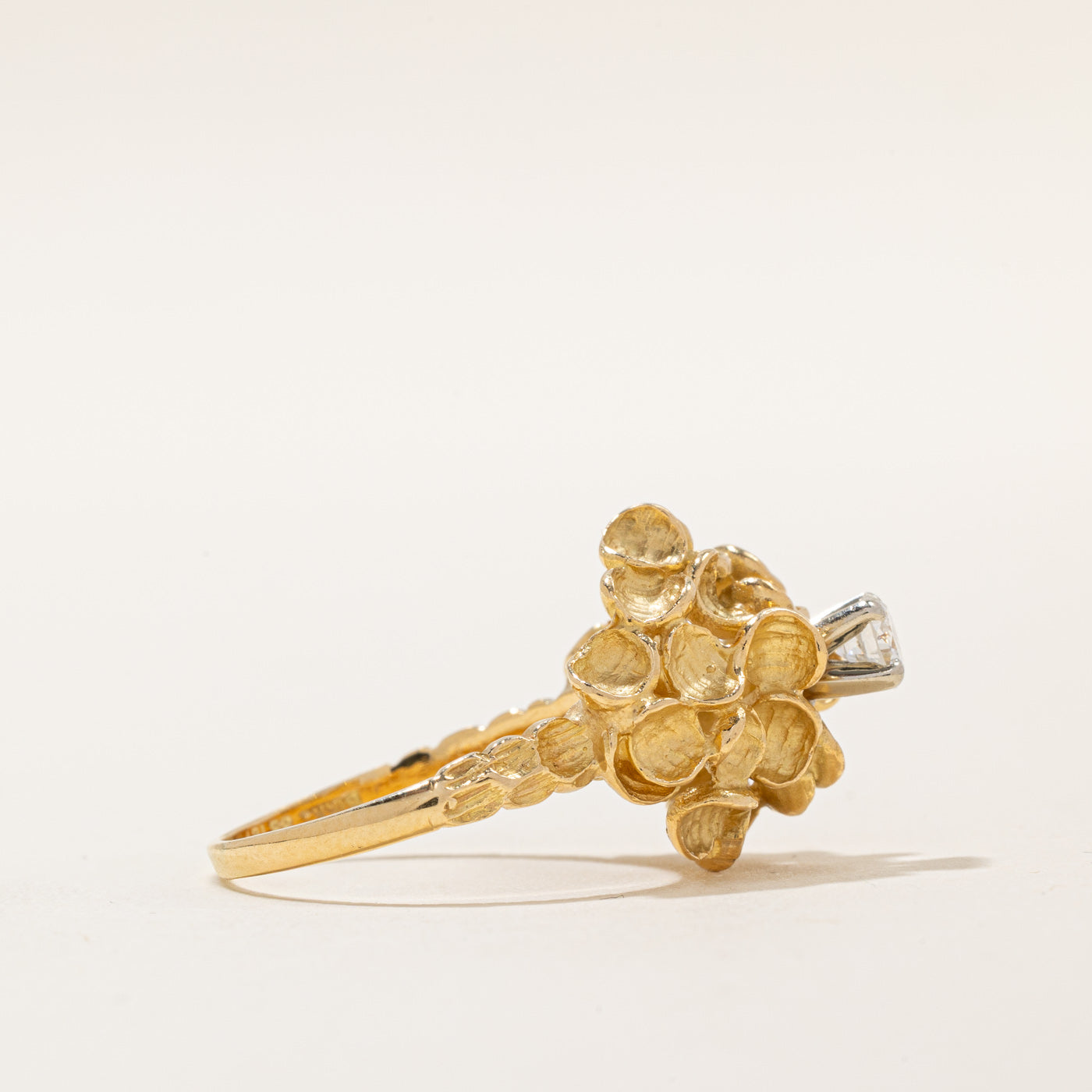 0.28ct High Set Diamond Cocktail Ring for Women, Size 7.5 - Elegant Party & Evening Wear Jewelry for Special Occasions