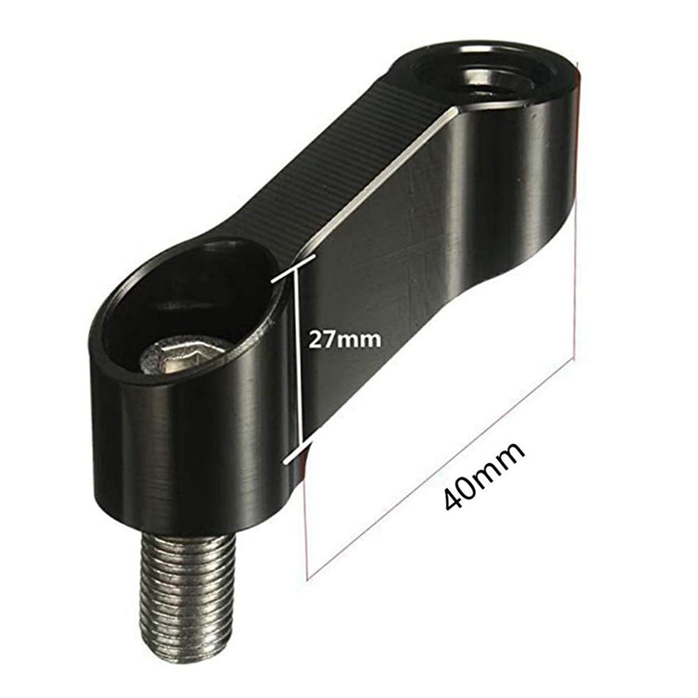 Universal Motorcycle Mirror Mount Risers - 10mm Right Thread CNC Aluminum Extenders for Enhanced Rearview Visibility | Perfect for Harley, Honda, Yamaha & More | Ideal for Highway Riding and Urban Commuting