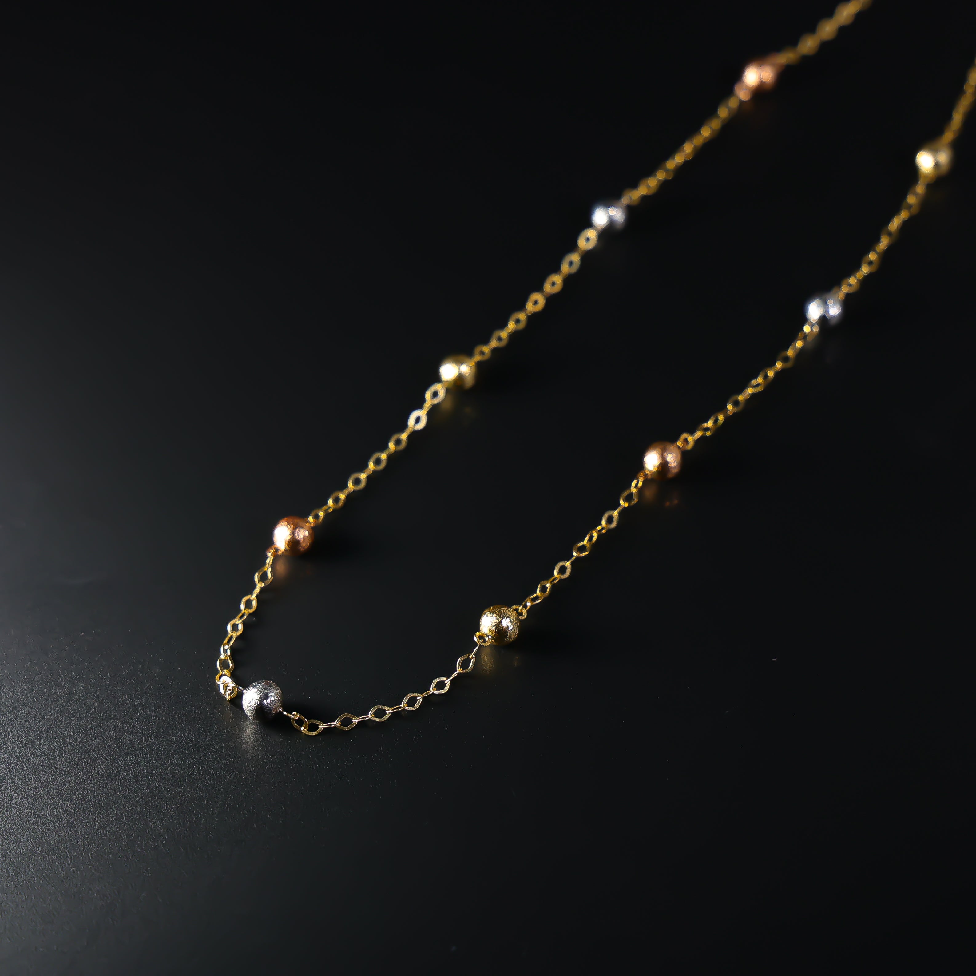 Elegant Gold Bead Necklace NK0037 - 18K Gold Plated Women's Jewelry for Parties, Weddings & Everyday Wear