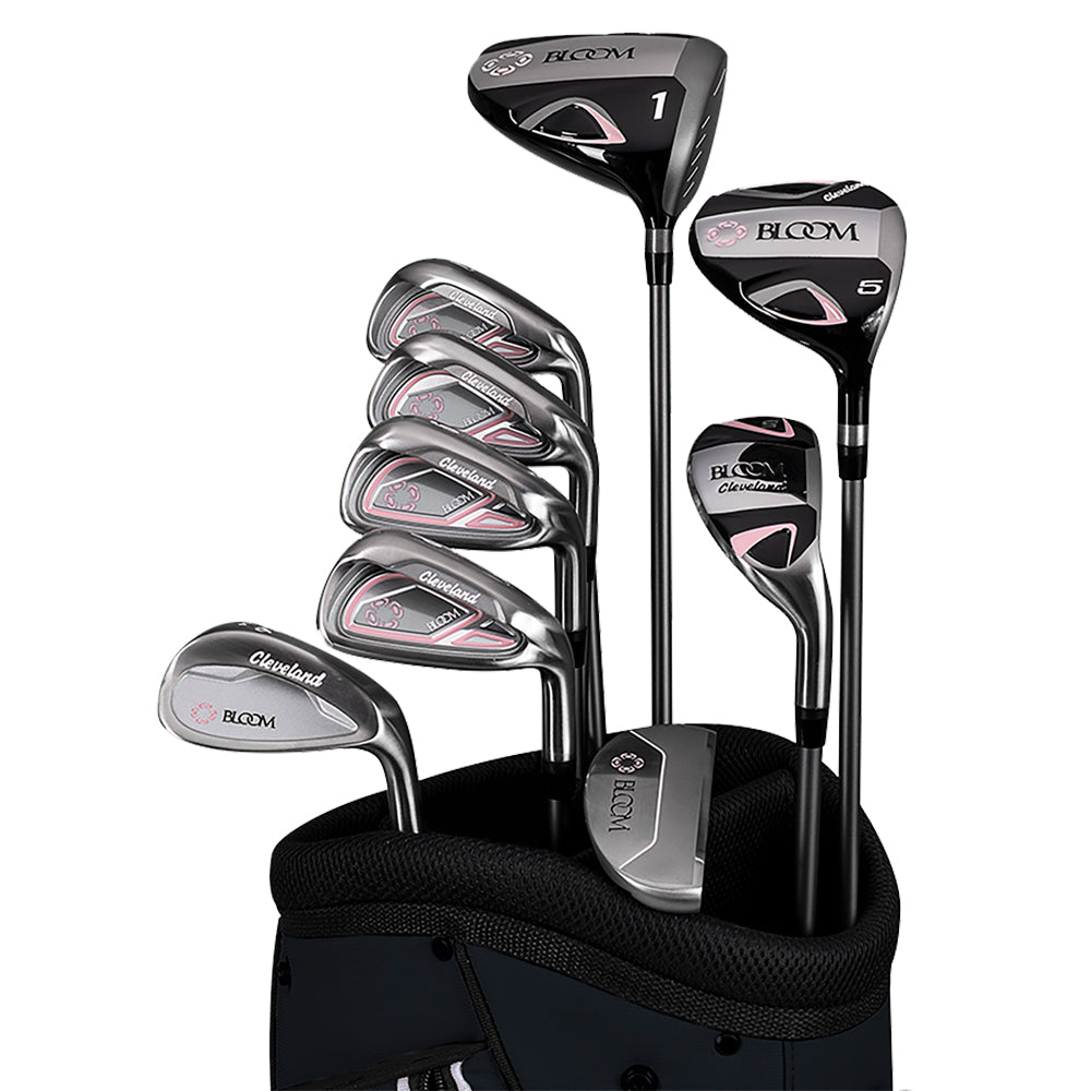 Cleveland Bloom 10-Piece Women's Right Hand Complete Golf Club Set - Perfect for Beginners & Intermediate Female Golfers on the Course