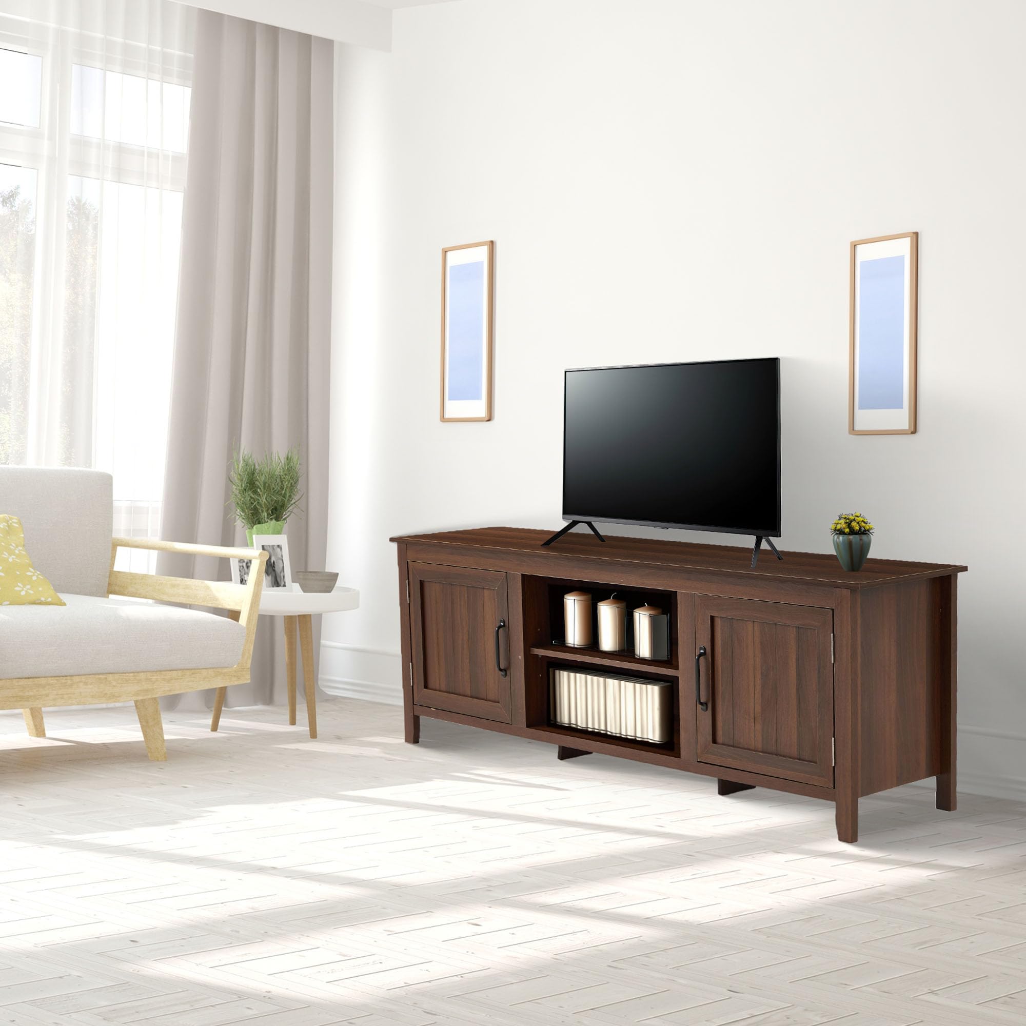 JOMEED TV Stand with Storage - Modern TV Console Table for Living Room, Bedroom & Home Theater - Holds Up to 110 lbs - Perfect for Organizing Media, Gaming Consoles & Entertainment Systems