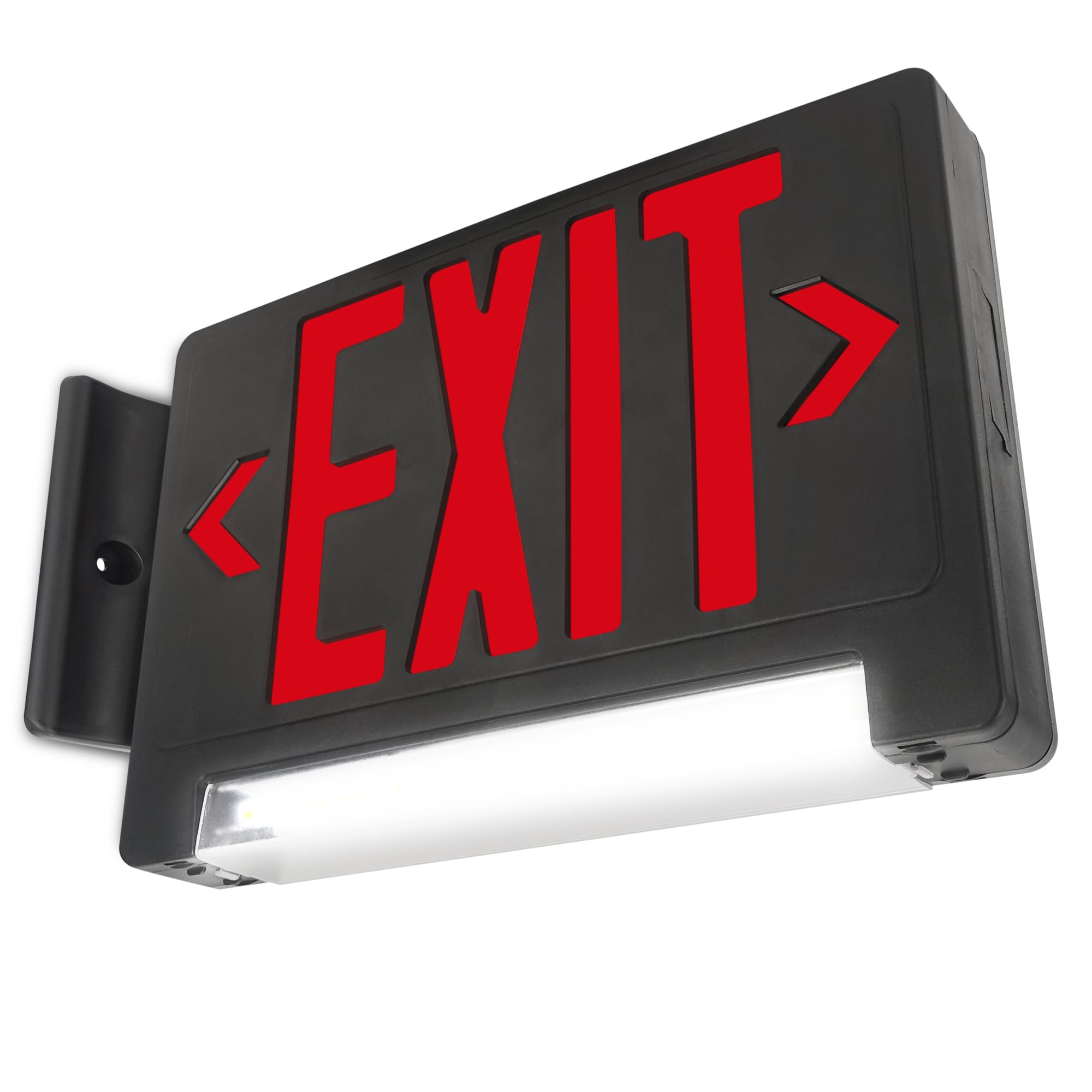 LFI Lights Compact Red LED Exit Sign with Emergency Backup - Adjustable Light Bar, UL Listed, Wall/Ceiling Mount for Business Safety (1 Pack) - Perfect for Offices, Warehouses & Public Buildings