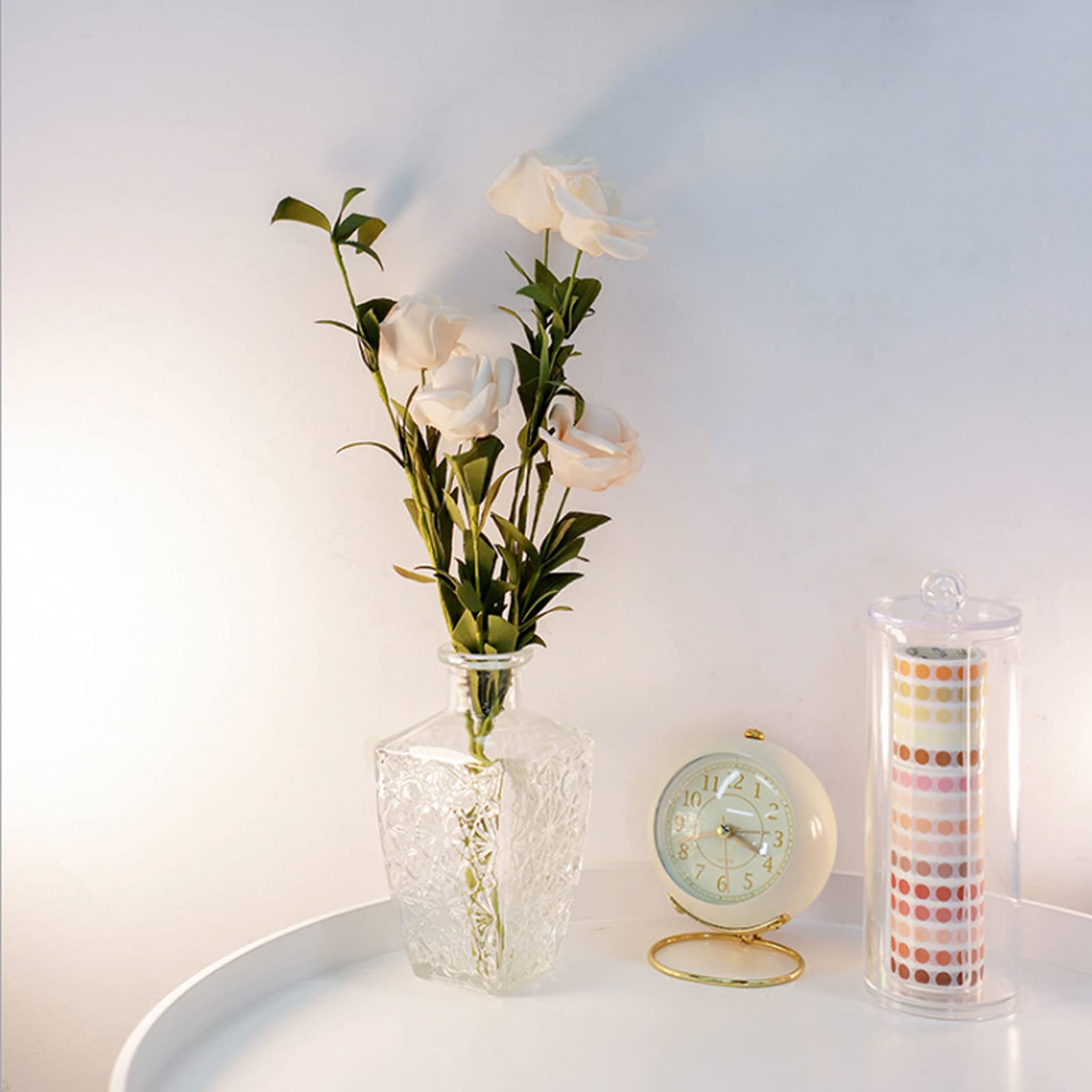 Hongyada Classic Silent Non-Ticking Desk Alarm Clock with Backlight - Battery Operated Small Table Clock with HD Glass - Perfect for Bedroom, Living Room, Kitchen & Bedside Decor - Ideal Gift for Kids, Women & Men (White) - Great for Nighttime Reading, Office Use & Home Decor
