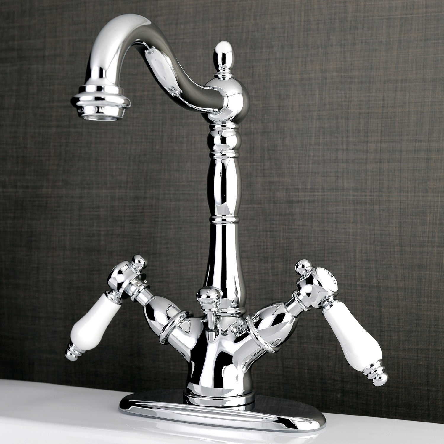 Bel Air KS1431BPL Double Handle 4-Inch Centerset Bathroom Faucet - 1 or 3 Hole Deck Mount with Brass Pop Up Drain - Polished Chrome Finish - Perfect for Bathroom Vanity and Sink Upgrades