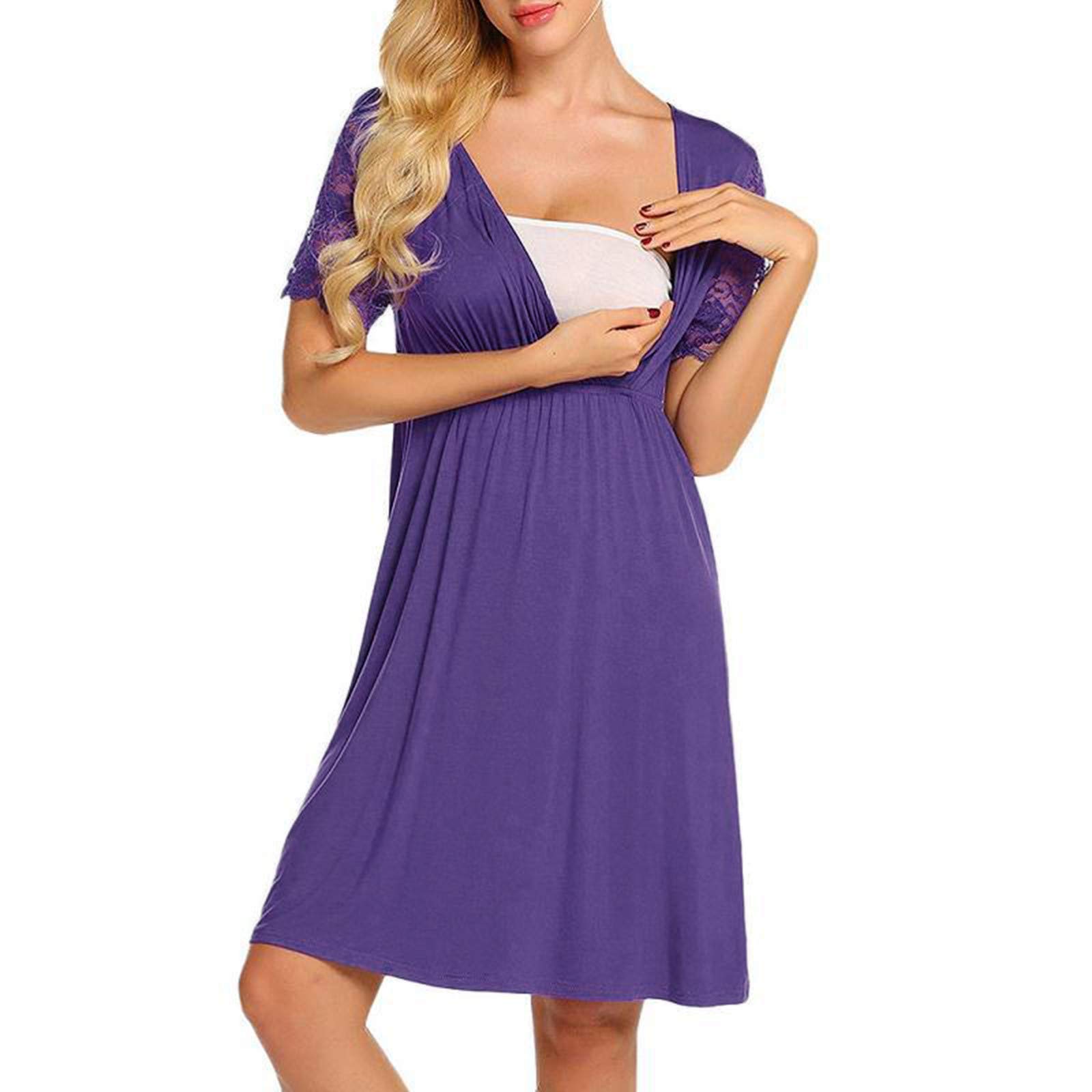 Jsaierl Women's Maternity Dress - V-Neck Sleeveless Summer Pregnancy Dress with Floral Print, Elegant & Comfortable for Baby Shower, Maternity Photo Shoot or Casual Outings