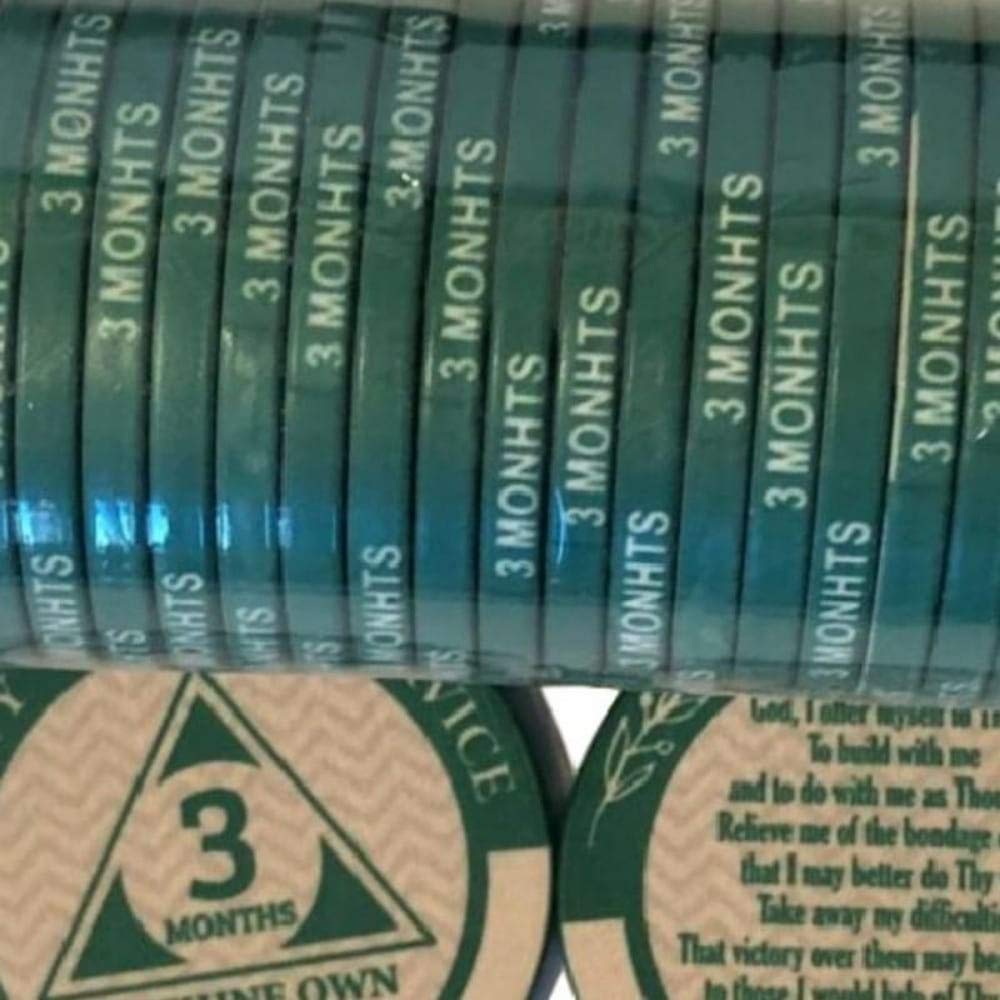 90 Day Sobriety Chip - 3 Month AA Recovery Token with Third Step Prayer Engraved - Inspirational Alcoholics Anonymous Coin for Milestone Celebrations & 12-Step Meetings
