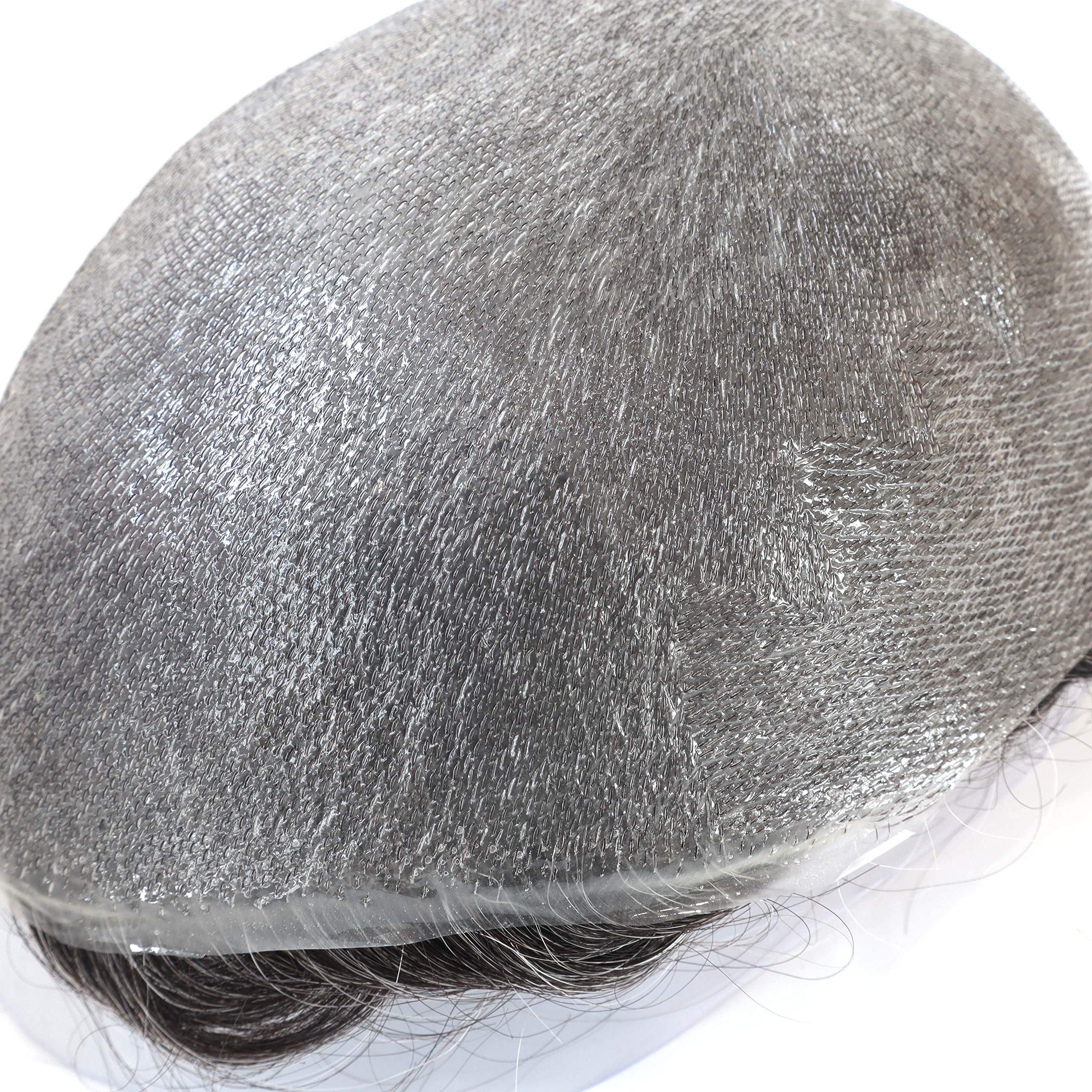 100% Human Hair Toupee for Men - Undetectable Ultra Thin Skin V-Looped Hair System #1B40 | Super Natural Look for Daily Wear & Special Occasions
