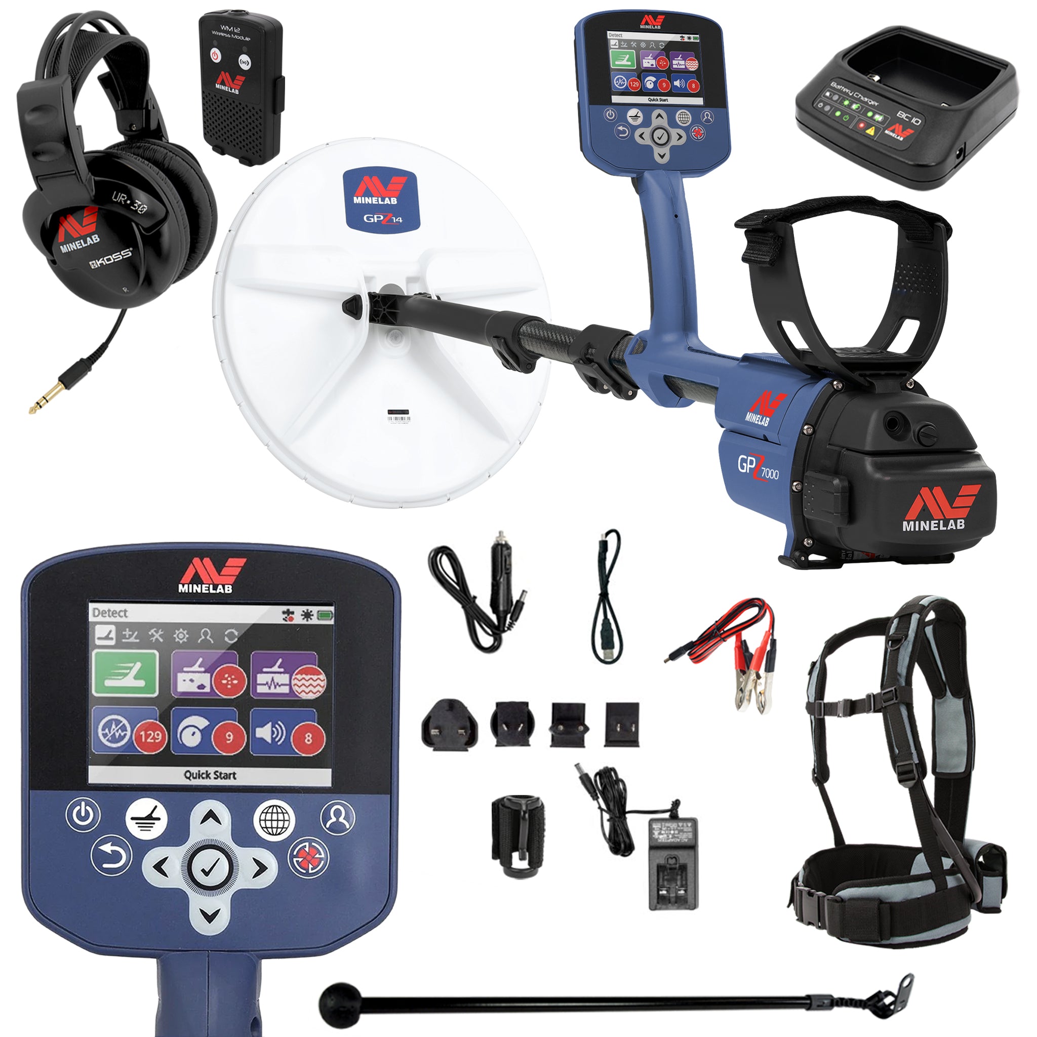 Minelab GPZ 7000 All Terrain Gold Metal Detector - Professional Metal Detecting Equipment for Treasure Hunting & Gold Prospecting - Perfect for Outdoor Adventures, Beach & Mountain Exploration