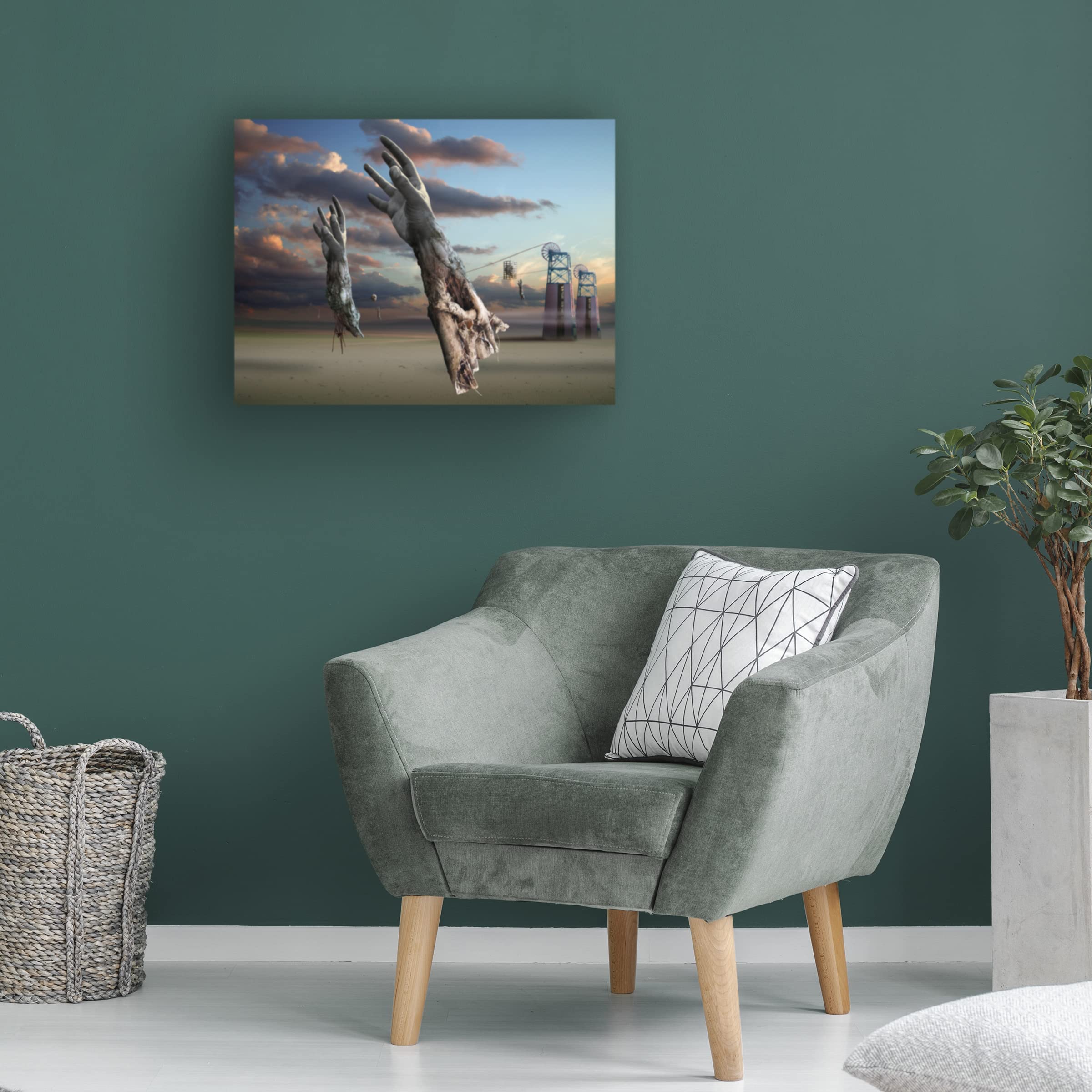 Abstract Reaching' Modern Canvas Wall Art by Radoslav Penchev - Handmade Painting for Living Room, Bedroom & Office Decor