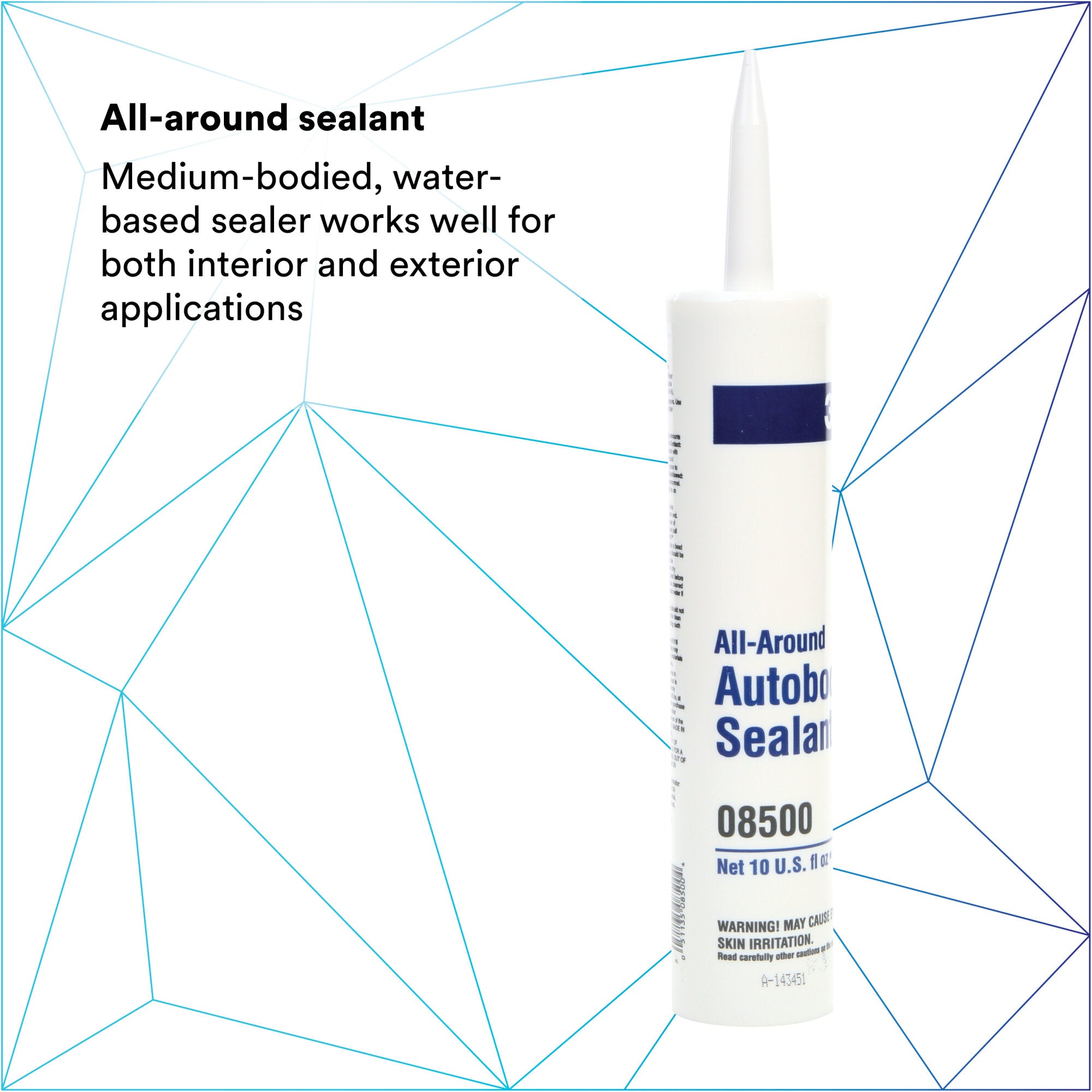 3M All Around Autobody Sealant 08500 - 1/10 Gallon Cartridge for Car Body Repair, Leak Sealing & Rust Protection - Perfect for DIY Auto Body Work & Professional Automotive Repairs