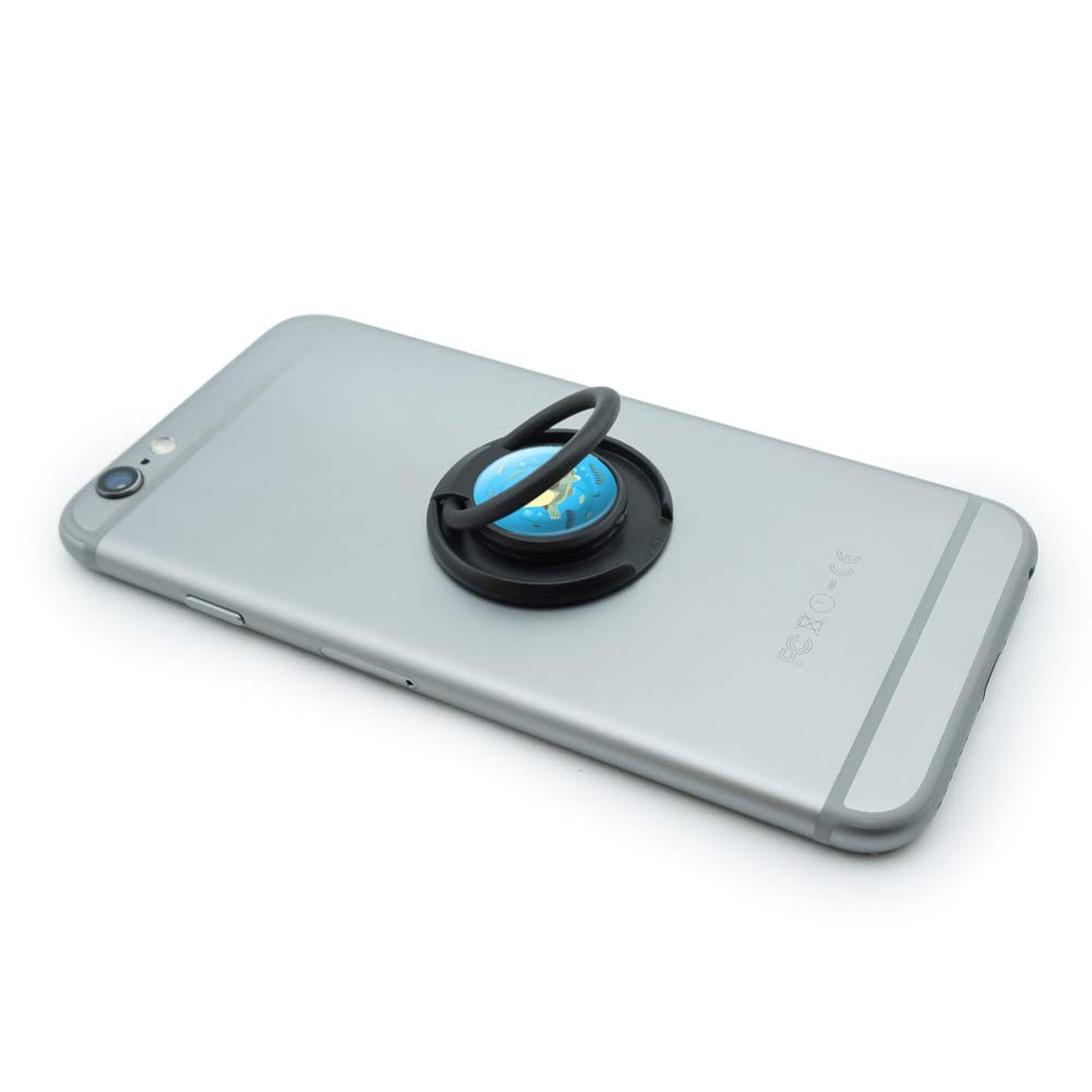 Cute Turtle Swimming with Fish Phone Ring Holder - Adjustable Mobile Grip Stand for iPhone Samsung, Perfect for Selfies Videos and Hands-Free Viewing
