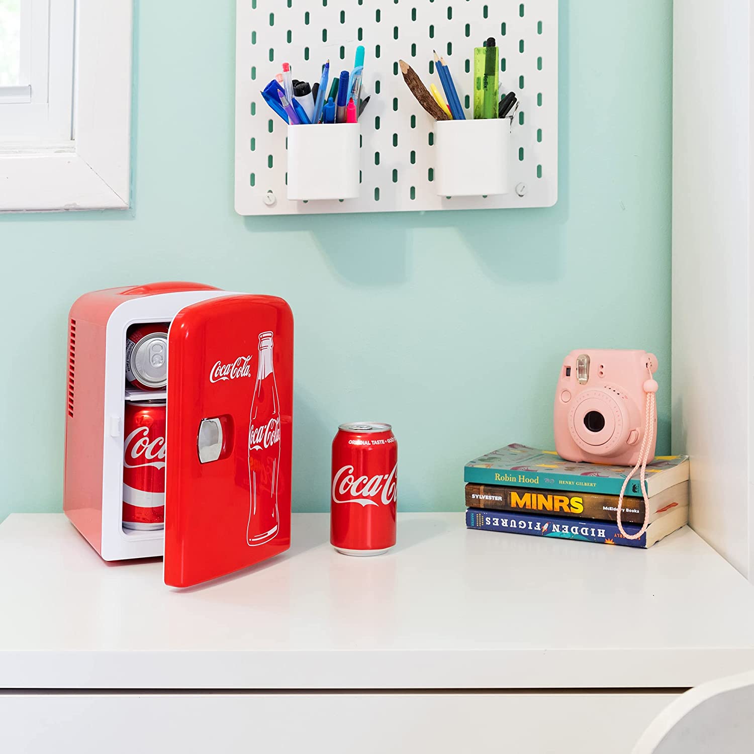 KOOLATRON Classic 6 Can Portable Thermoelectric Mini Fridge Cooler - 4L/4.2 Quarts Capacity, Red - 12V DC/110V AC for Home, Dorm, Car, Boat - Perfect for Beverages, Snacks, Skincare, Cosmetics & Medication Storage