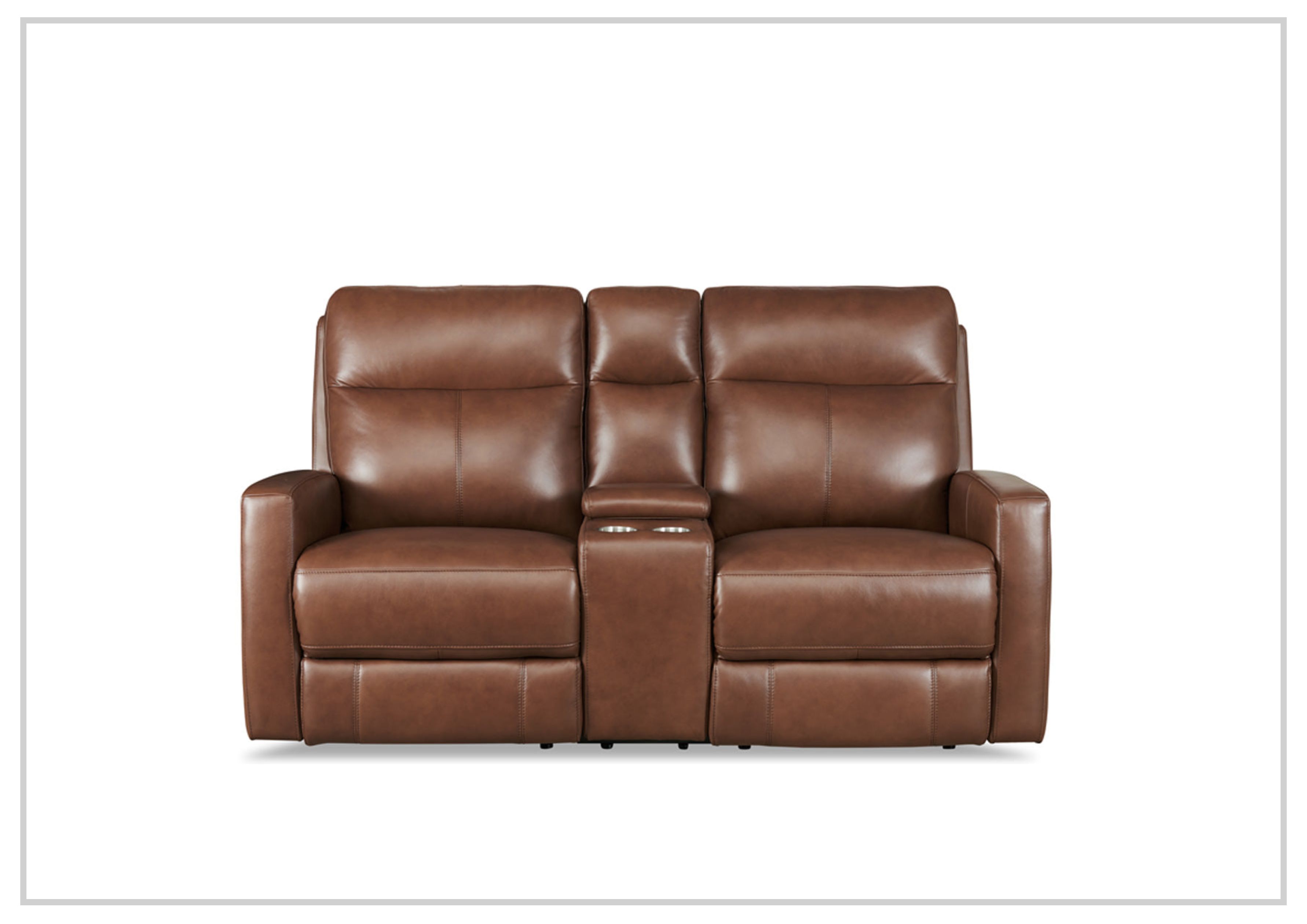 Hydeline Vienna Brown Leather Zero Gravity Reclining Sofa with Console - Modern Recliner Couch for Living Room, Home Theater & Relaxation | Ergonomic Design for Ultimate Comfort
