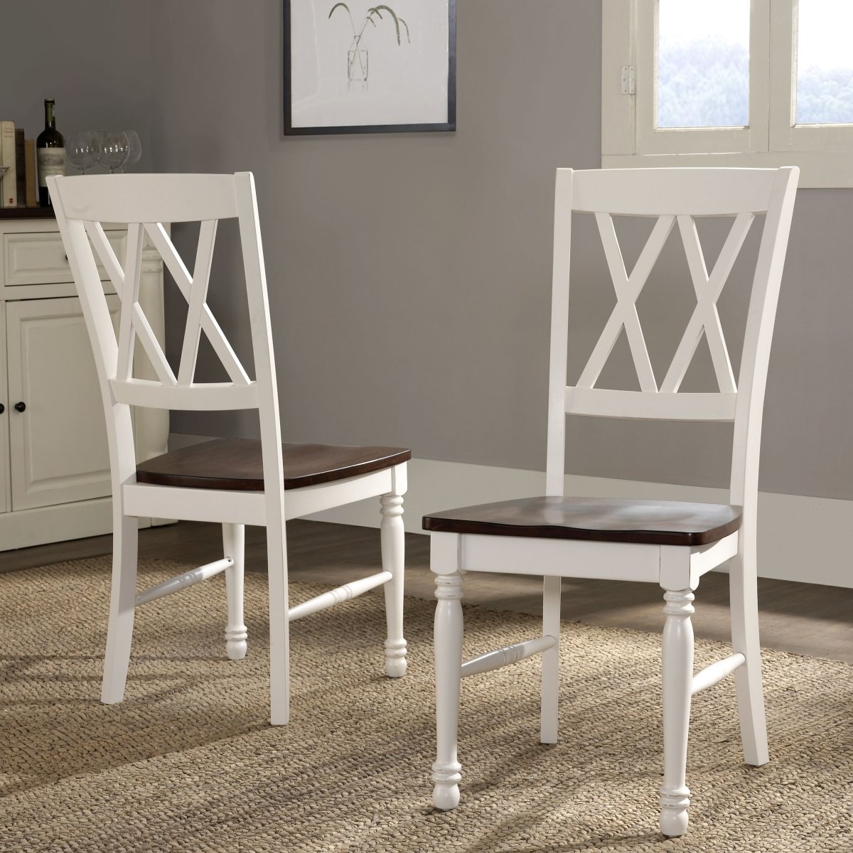Modern Shelby Dining Chairs Set of 2 - White Upholstered Side Chairs for Kitchen, Dining Room & Office - Comfortable & Stylish Seating Solution