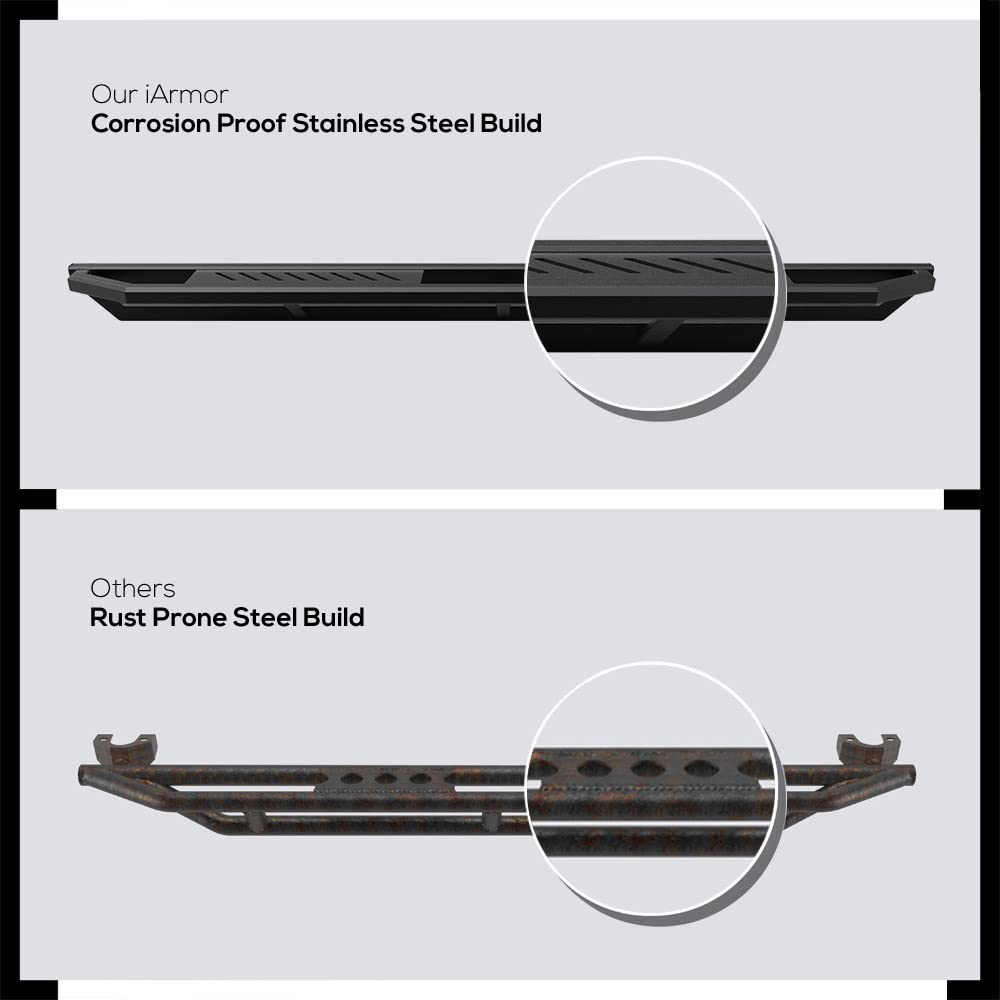 APS 6.5 Inch Stainless Steel Running Boards for Chevy Silverado & GMC Sierra 1500/2500/3500 HD (2019-2025) - Durable Side Step Nerf Bars - Perfect for Off-Roading, Truck Access & Easy Entry/Exit