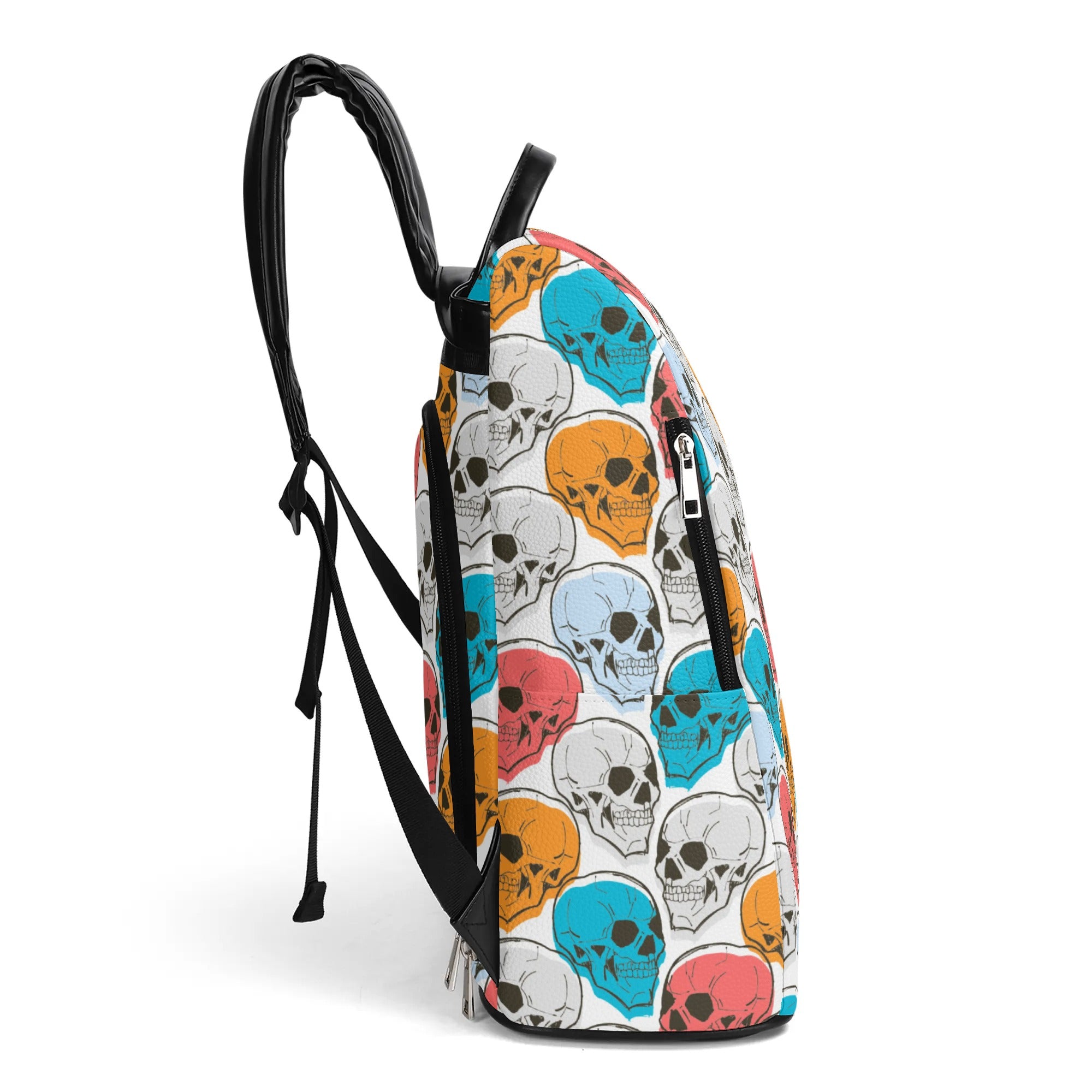 Stylish Skull Print Anti-Theft Travel Backpack for Men & Women - Perfect for Commuting, Hiking, and Airplane Carry-On