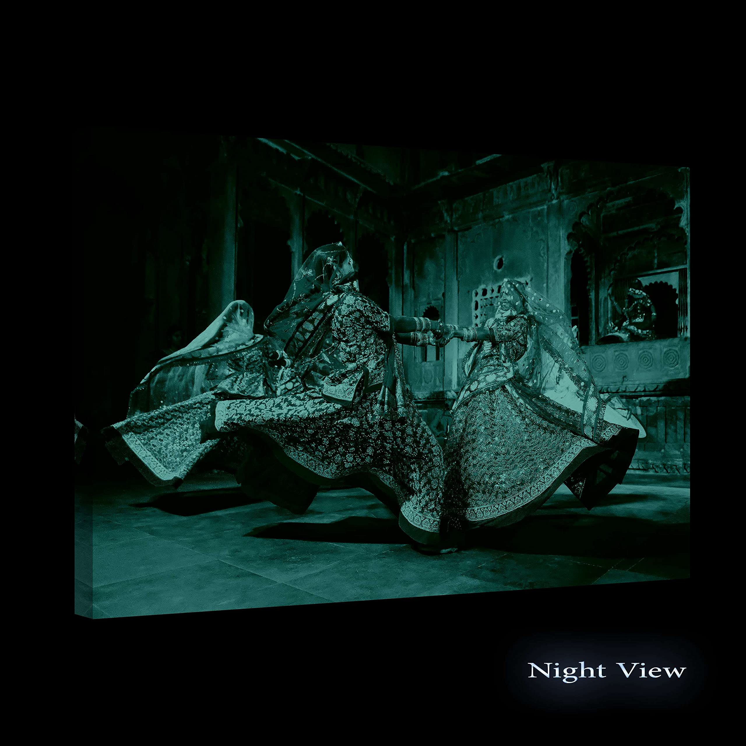 Startonight Indian Dance Canvas Wall Art - 24x36 Inch Framed Print for Bedroom Decor, Modern Luminous Home Wall Artwork | Perfect for Living Room, Bedroom & Office Decor