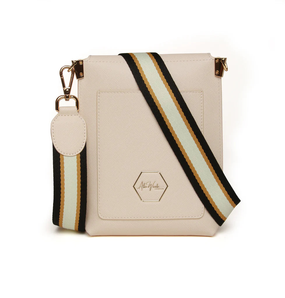 Alice Wheeler Brompton Honeycomb Cross Body Bag in Cream - Stylish & Lightweight Shoulder Bag for Women, Perfect for Daily Use, Travel & Shopping