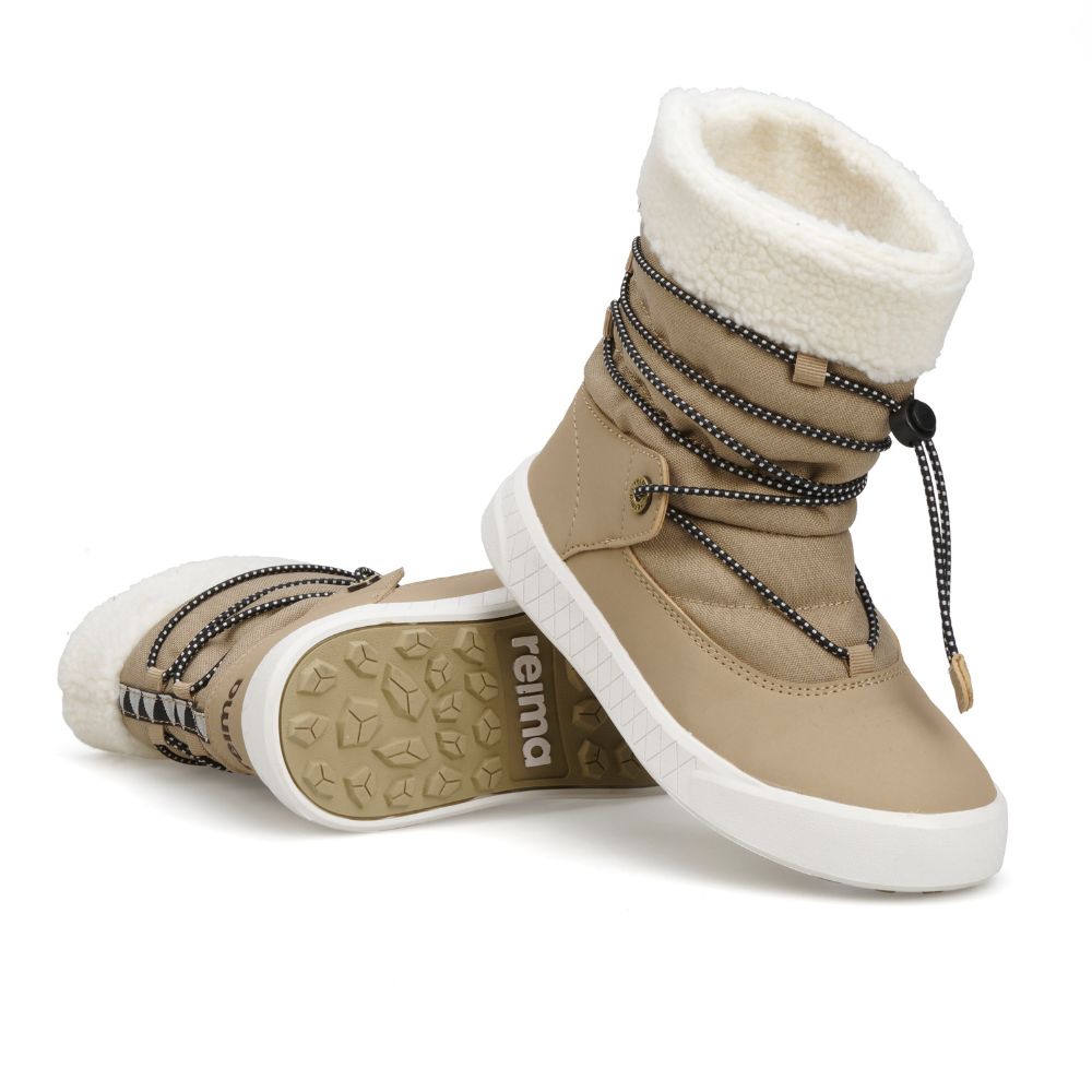 Reima Lumipallo Kids' Snow Boots - Light Brown Waterproof Winter Boots for Boys & Girls - Perfect for Snow Play, Sledding & Cold Weather Adventures