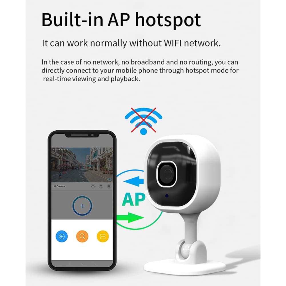 Tbkoeudhg A3 WiFi Camera - 1080P HD Mini Security Camera with Zoom, Smart Home Surveillance, Night Vision & Motion Detection - Perfect for Indoor/Outdoor Monitoring, Baby/Pet Watching & Home Security