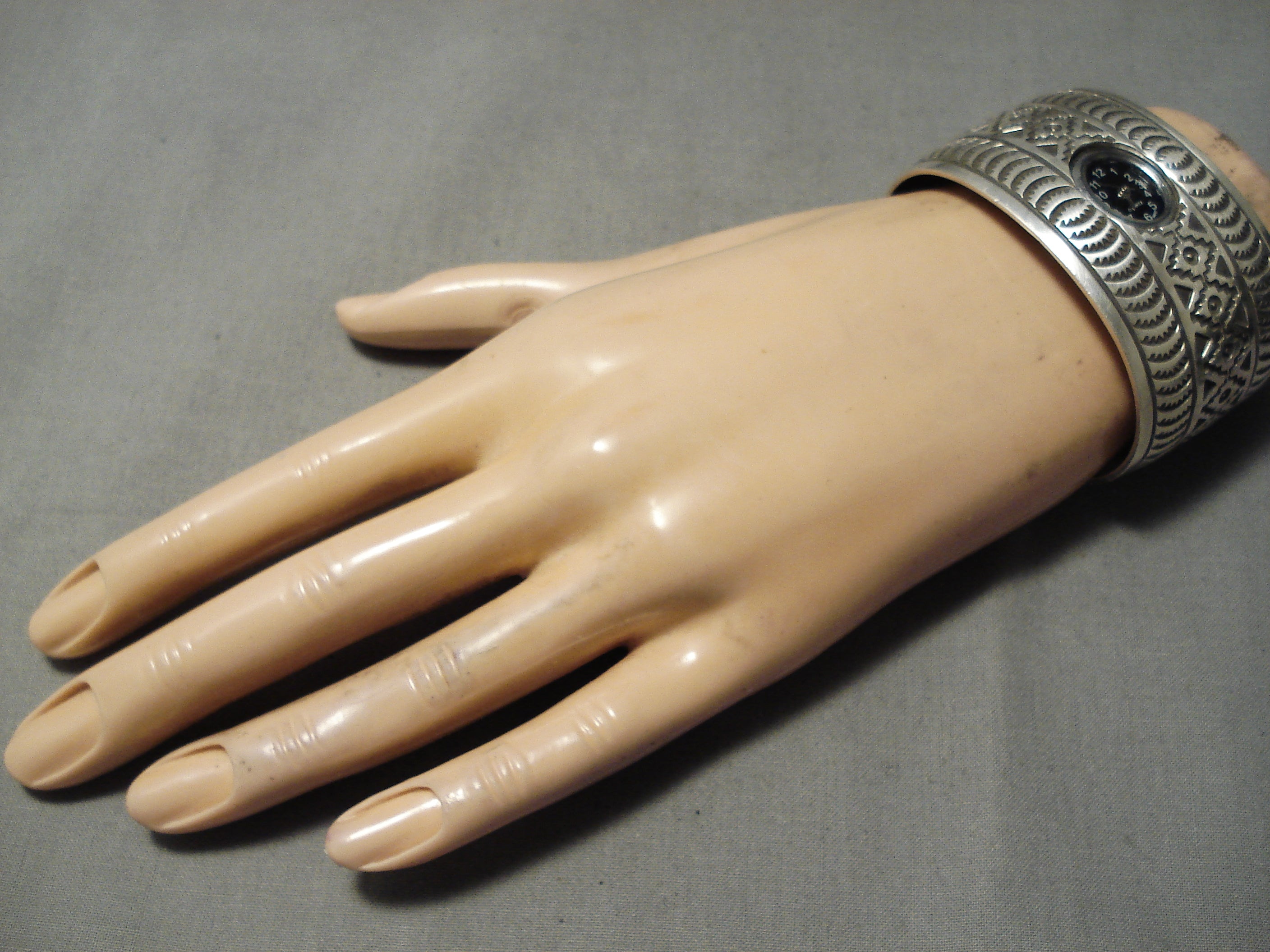 10x Intricate Vintage Native American Navajo Sterling Silver Wide Watch Bracelet - Authentic Handcrafted Jewelry for Women, Perfect for Boho Fashion, Special Occasions & Gift Giving