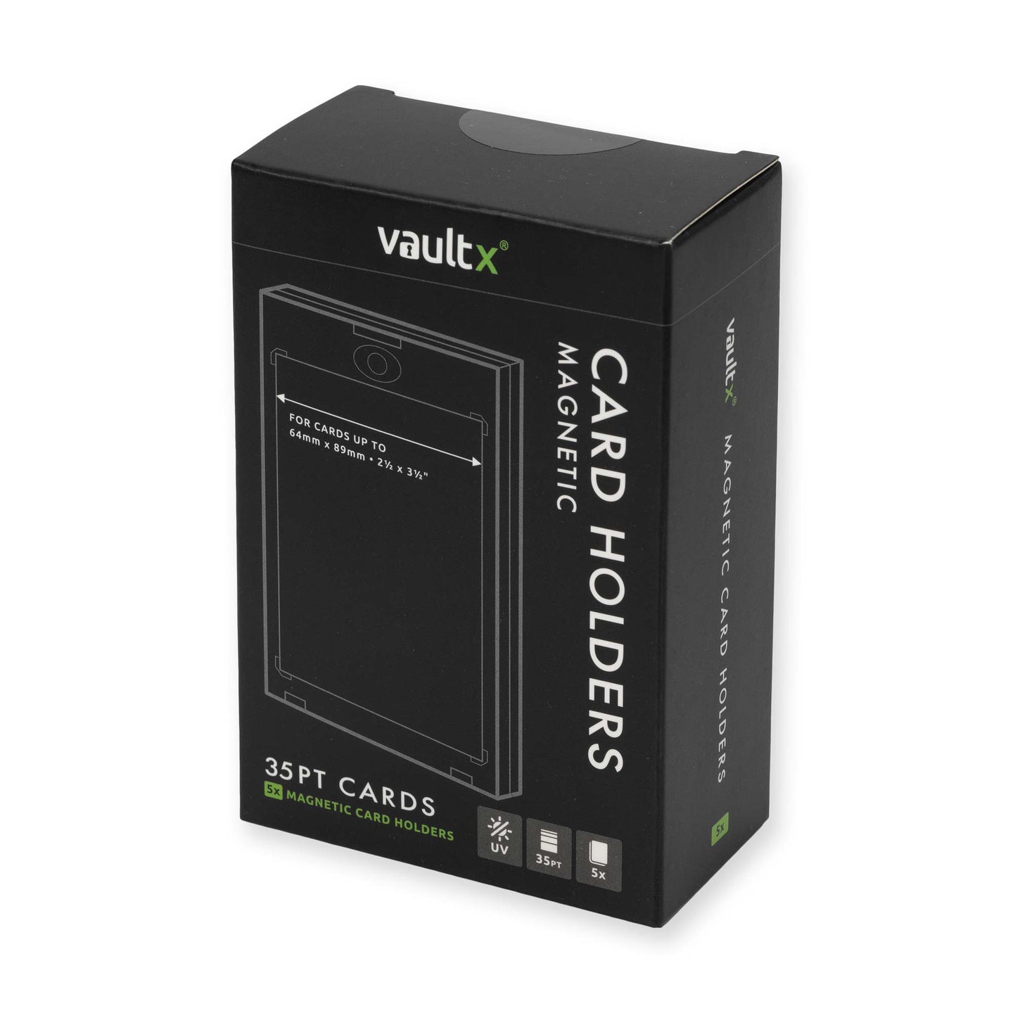 Vault X Magnetic Card Holders - 5 Pack for 2.5x3.5 Inch (64x89mm) Trading Cards | Secure Storage for Sports Cards, Pokemon, MTG & Collectibles | Perfect for Collectors & Gamers