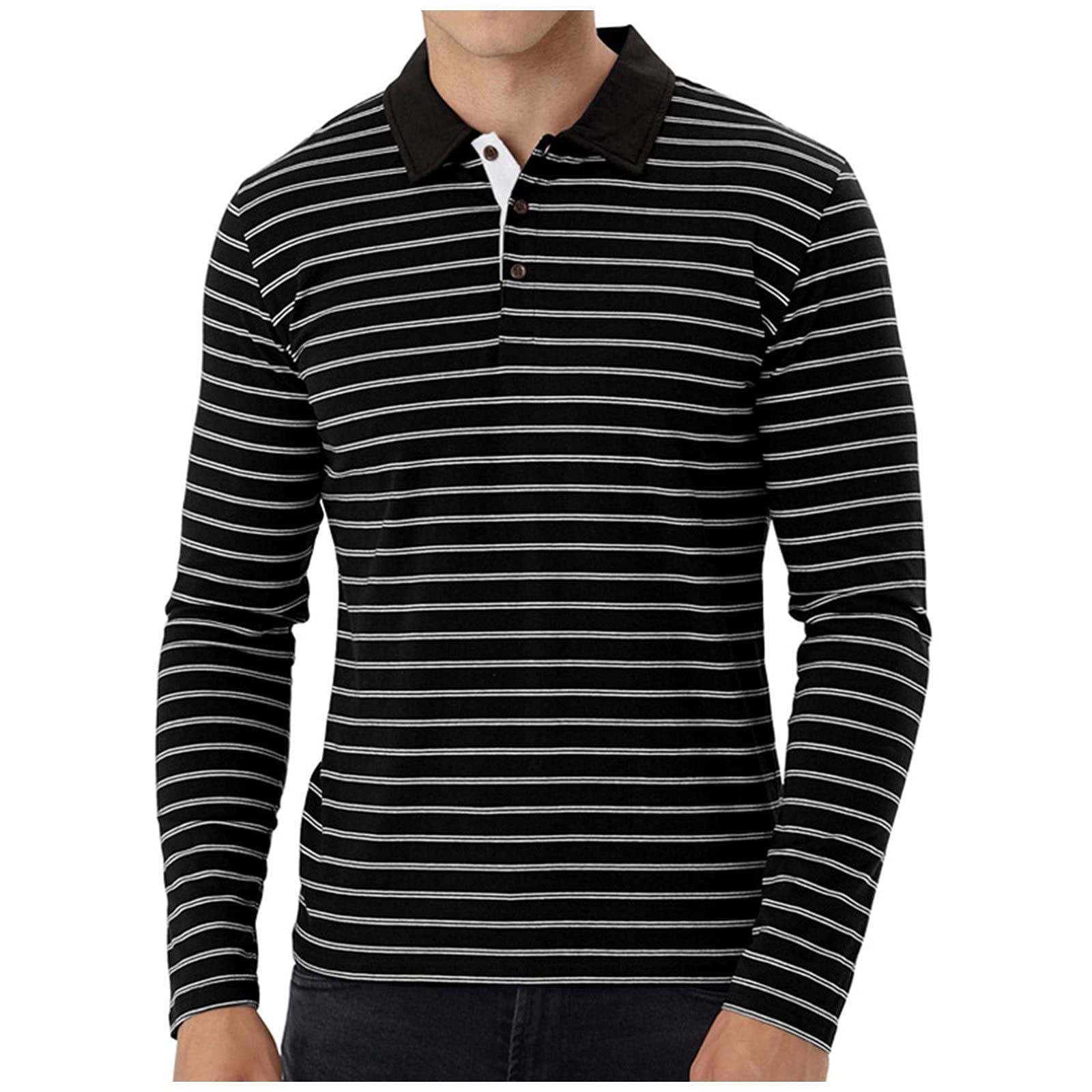 Classic-Fit Long Sleeve Dress Shirts for Men - Casual Cotton Button Down Shirt with Lapel | Perfect for Office Wear, Business Meetings & Smart Casual Outfits