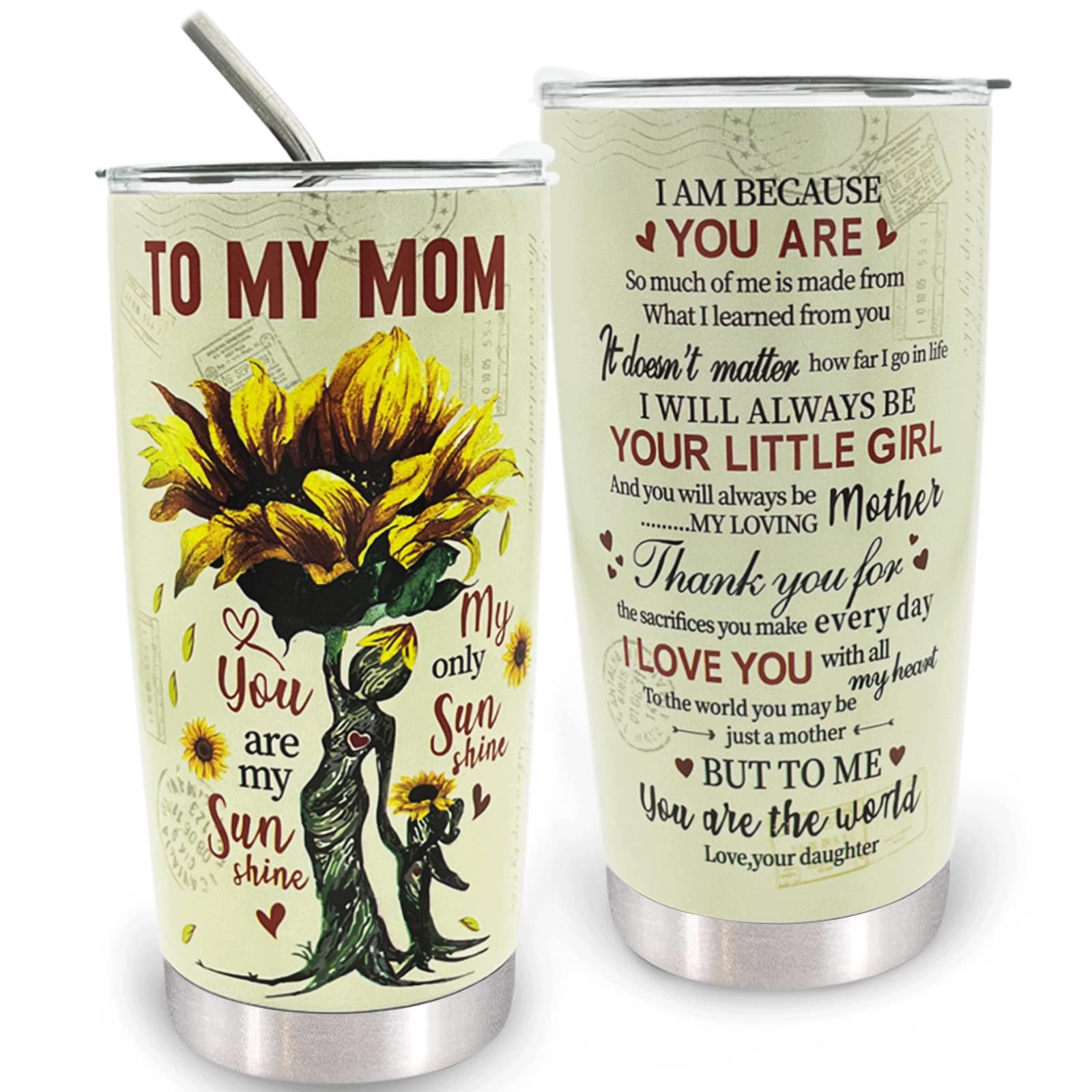 Funny Mom Tumbler 20oz - Birthday & Christmas Gifts for Mom from Daughter or Son | BFTETYU Insulated Cup - Perfect for Coffee, Tea & Everyday Use at Home, Office or Travel