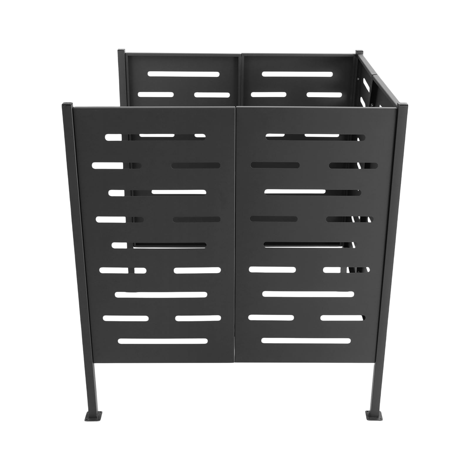 3-Panel Outdoor Air Conditioner Cover Privacy Screen - Heavy Duty Iron Fence Panels for Hiding AC Units & Trash Cans (42.13