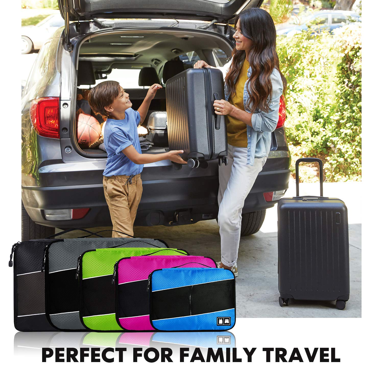 Durable Packing Cubes for Luggage - 6-Piece Travel Organizer Set with Clothing Labels | Perfect for Suitcase, Backpack & Carry-On Organization | Ideal for Business Trips, Vacations & Weekend Getaways