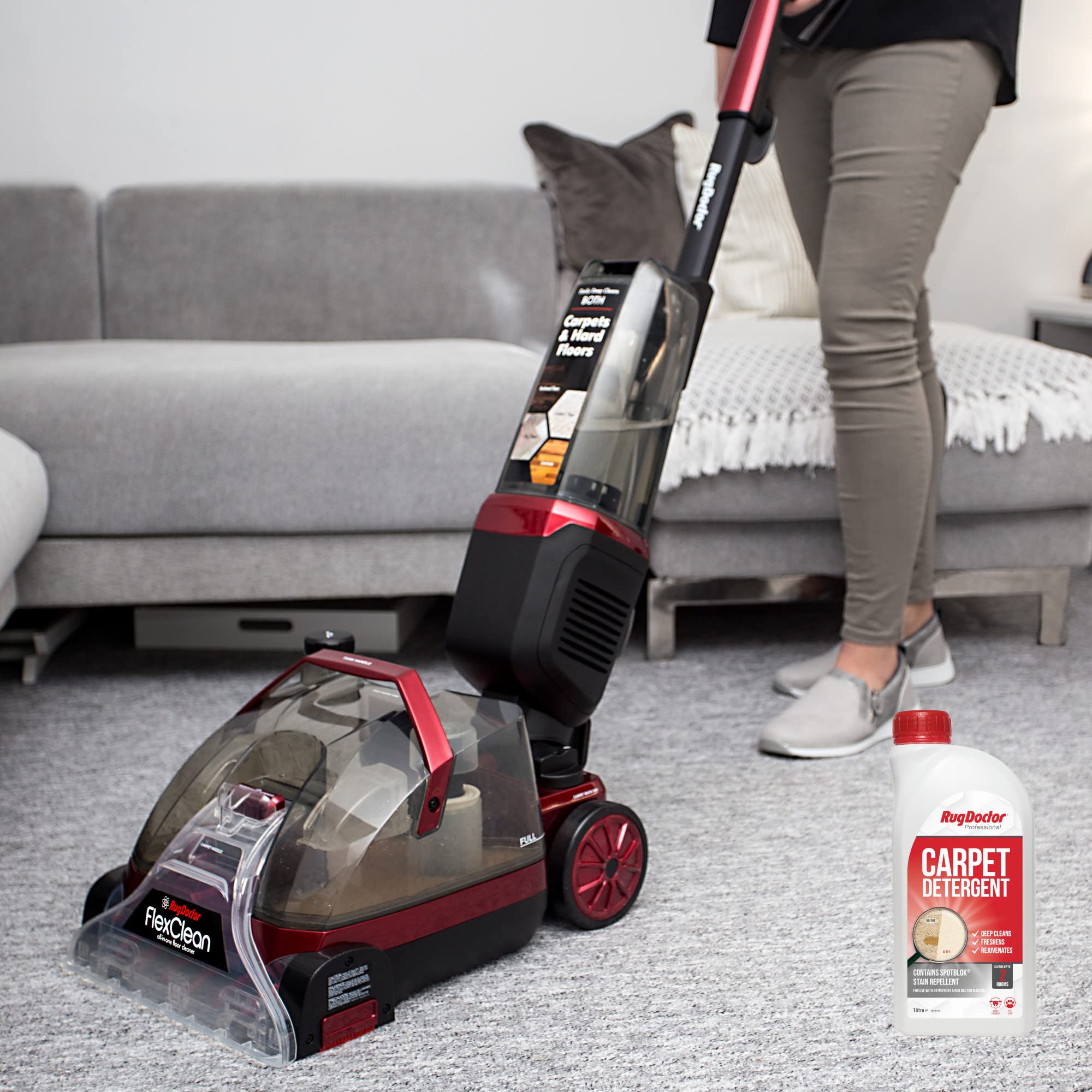 Rug Doctor Carpet Cleaner Detergent with SpotBlok Stain Prevention - 1 Liter (33.8 fl oz) for Deep Cleaning & Odor Removal - Perfect for Pets, Kids & High Traffic Areas