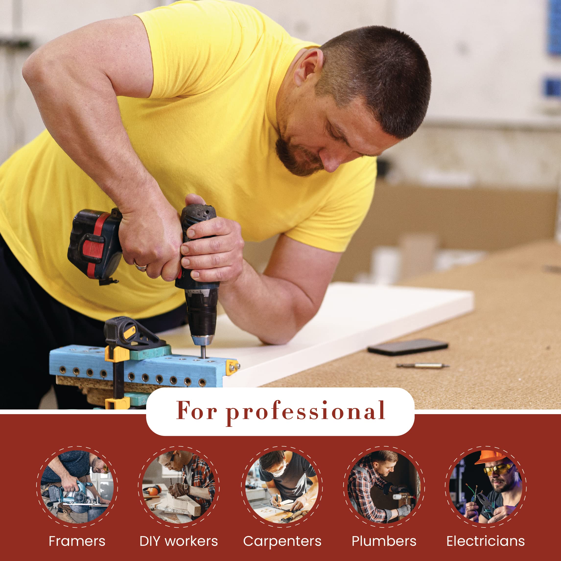 Style n Craft Premium Leather Carpenter Tool Belt Set - 4-Piece Full-Grain Leather with 17 Pockets, Tape Holder & Hammer Loop - Heavy Duty Nylon Stitch - Durable Work Belt for Men - Perfect for Construction, Woodworking & DIY Projects