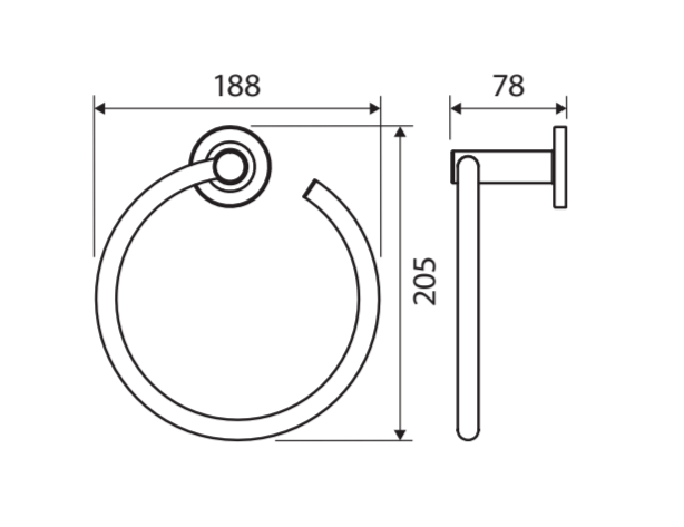 Fienza Axle Hand Towel Ring 83102 - Chrome Finish Bathroom Accessory for Modern & Traditional Home Decor - Perfect for Powder Rooms, Guest Baths & Spa-Style Retreats