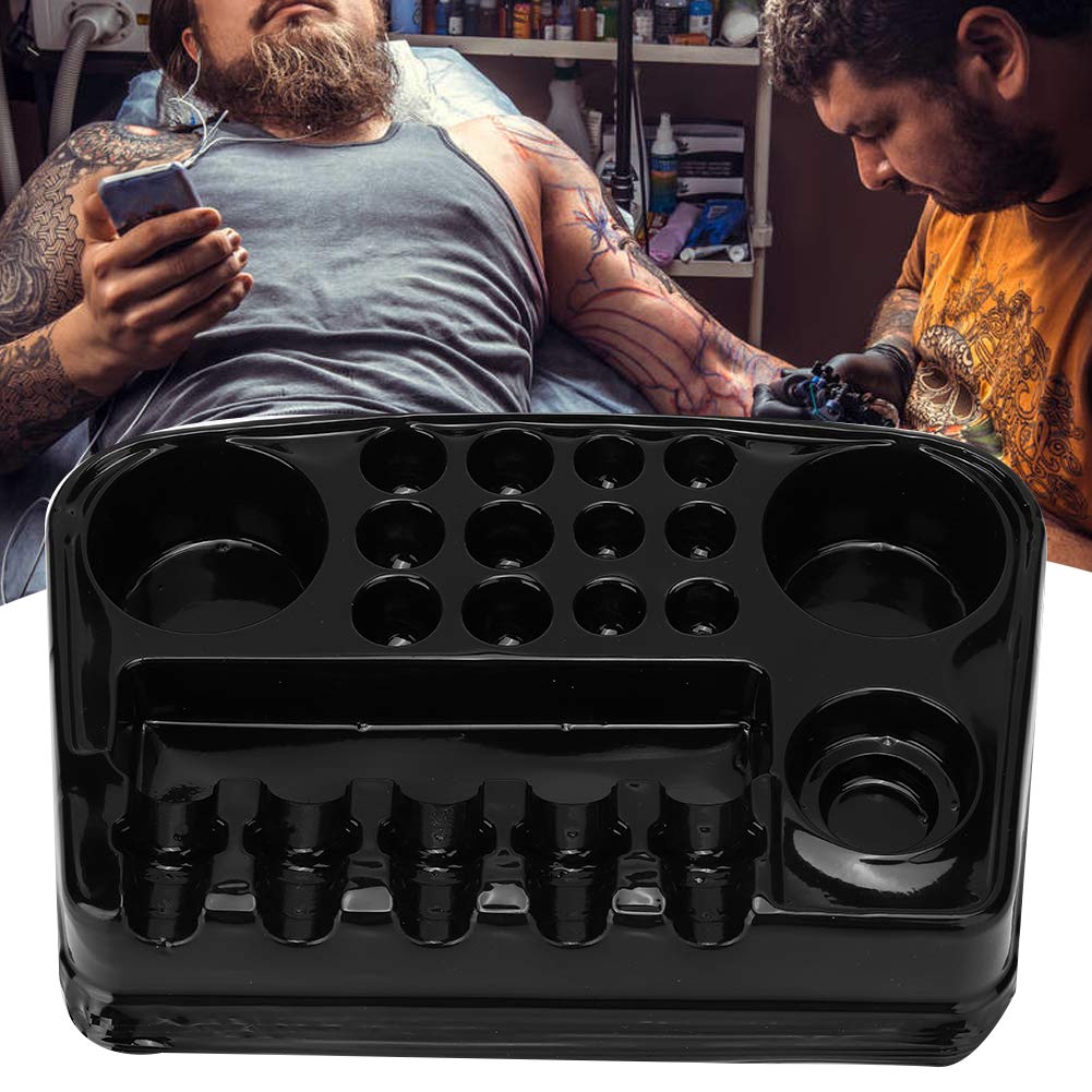 12pcs Disposable Pigment Ink Cup Holder - Body Art Tattoo Accessory Ink Stand for Professional Artists | Perfect for Tattoo Studios, Body Painting & Permanent Makeup