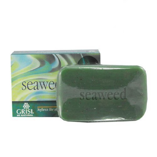 Organic Seaweed Soap Bar - Natural Detox & Exfoliating Body Cleanser - Grisi Marine Algae Soap (Pack of 3) - Perfect for Sensitive Skin & Spa Day at Home