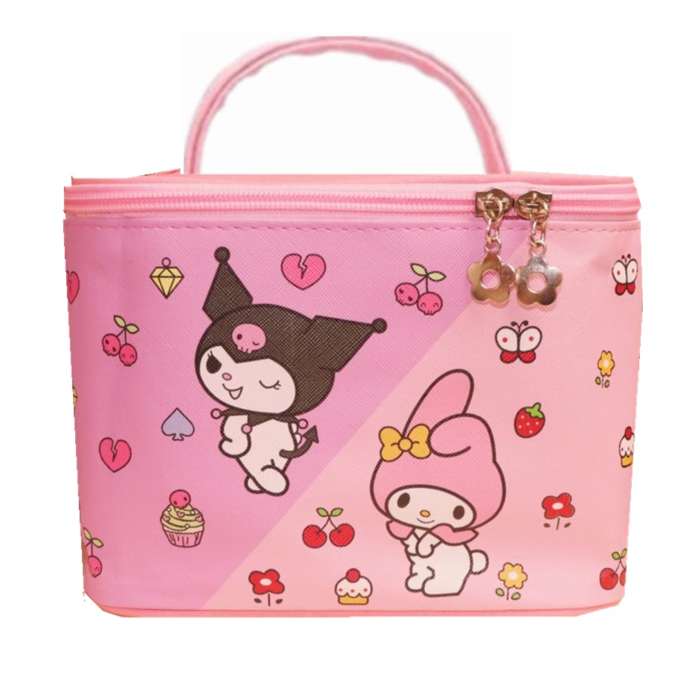 Cute Bunny Makeup Storage Box - Kawaii Cosmetic Organizer Bag for Girls, Cartoon Pencil Case & Beauty Accessories Container - Perfect for School, Travel & Home Organization