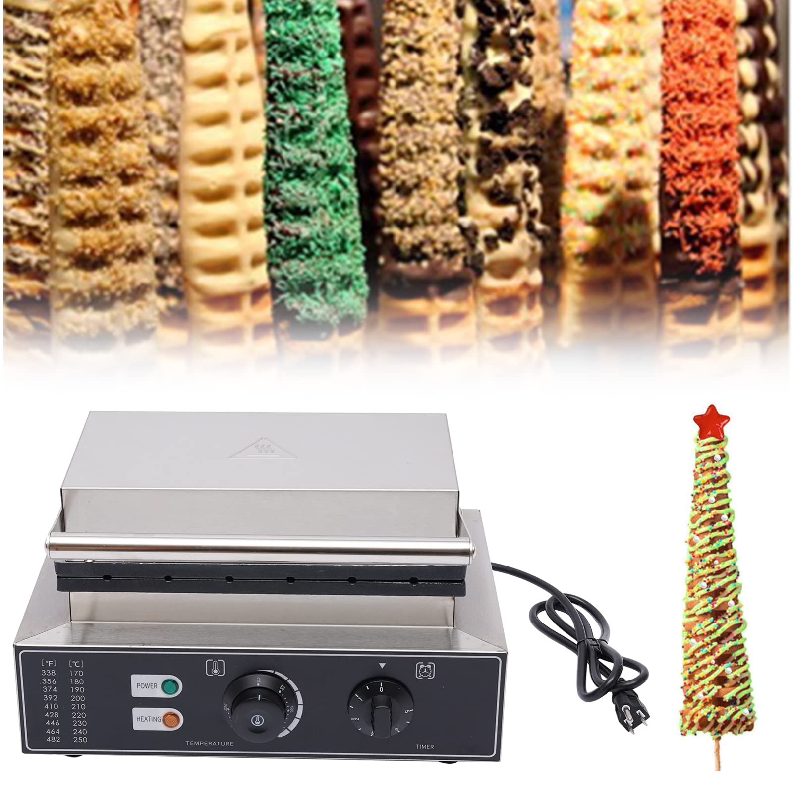 Commercial Waffle Maker Machine 110V - Electric Nonstick Belgian & Dutch Pancake Maker - Perfect for Bakery, Restaurant, Snack Bar or Home Use - Ideal for Breakfast, Brunch & Dessert Making