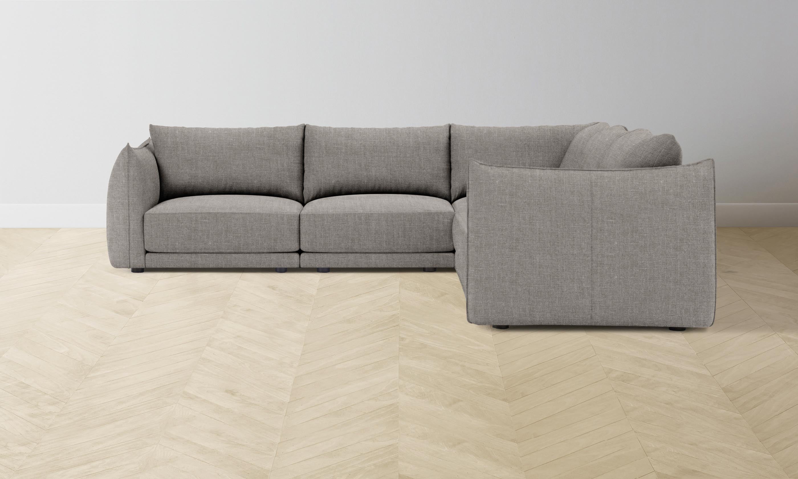 The Jones Modular Sectional Sofa with Heritage Belgian Linen in Agate - Perfect for Living Room, Lounge & Family Gatherings