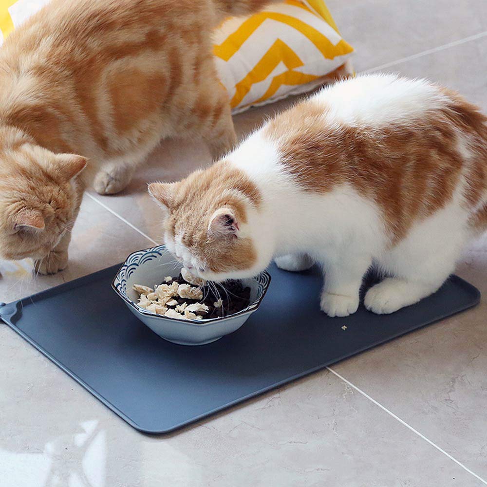 ALLOMN Non-Slip Silicone Pet Bowl Mat - Waterproof Food & Water Cushion for Dogs & Cats - Perfect for Messy Eaters & Spill Protection in Kitchen or Outdoor Use