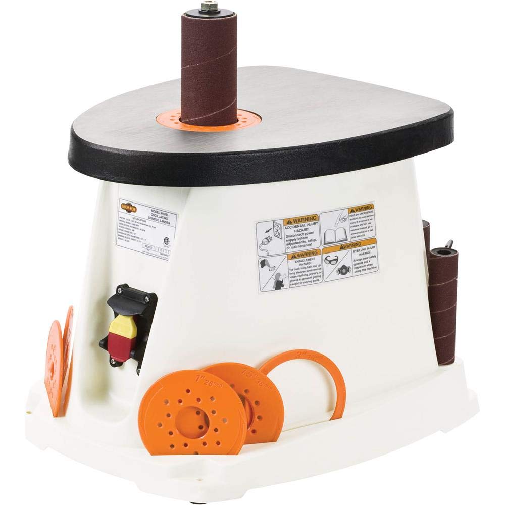 Shop Fox W1831 1/2 HP Single Phase Oscillating Spindle Sander - Professional Woodworking Tool for Sanding Curves, Edges & Contours - Perfect for Furniture Making, Cabinet Refinishing & DIY Projects