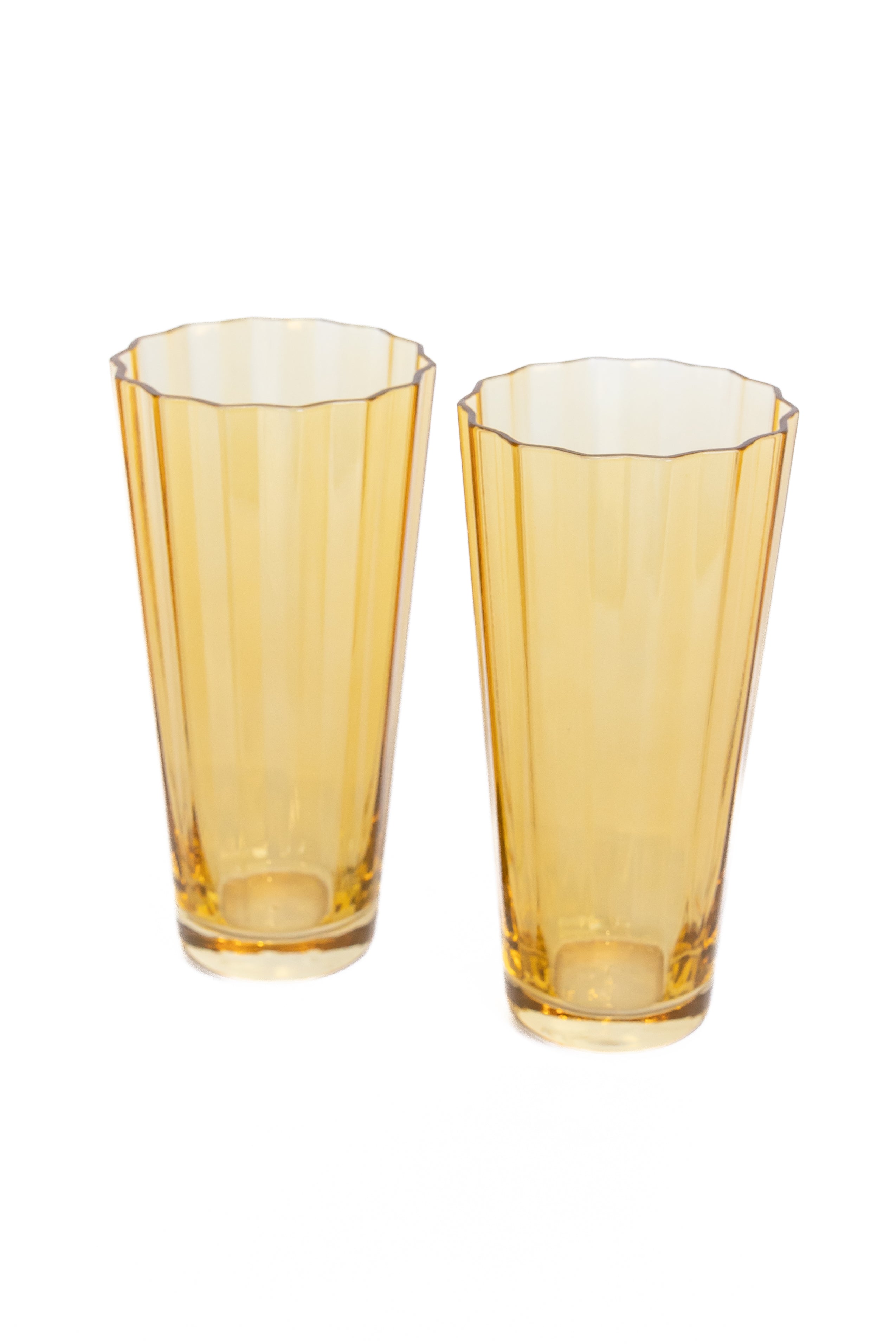 Estelle Colored Sunday Highball Glasses Set of 2 - Vibrant Yellow Cocktail Glasses for Whiskey, Iced Tea & Summer Drinks - Perfect for Home Bars, Parties & Gift Giving
