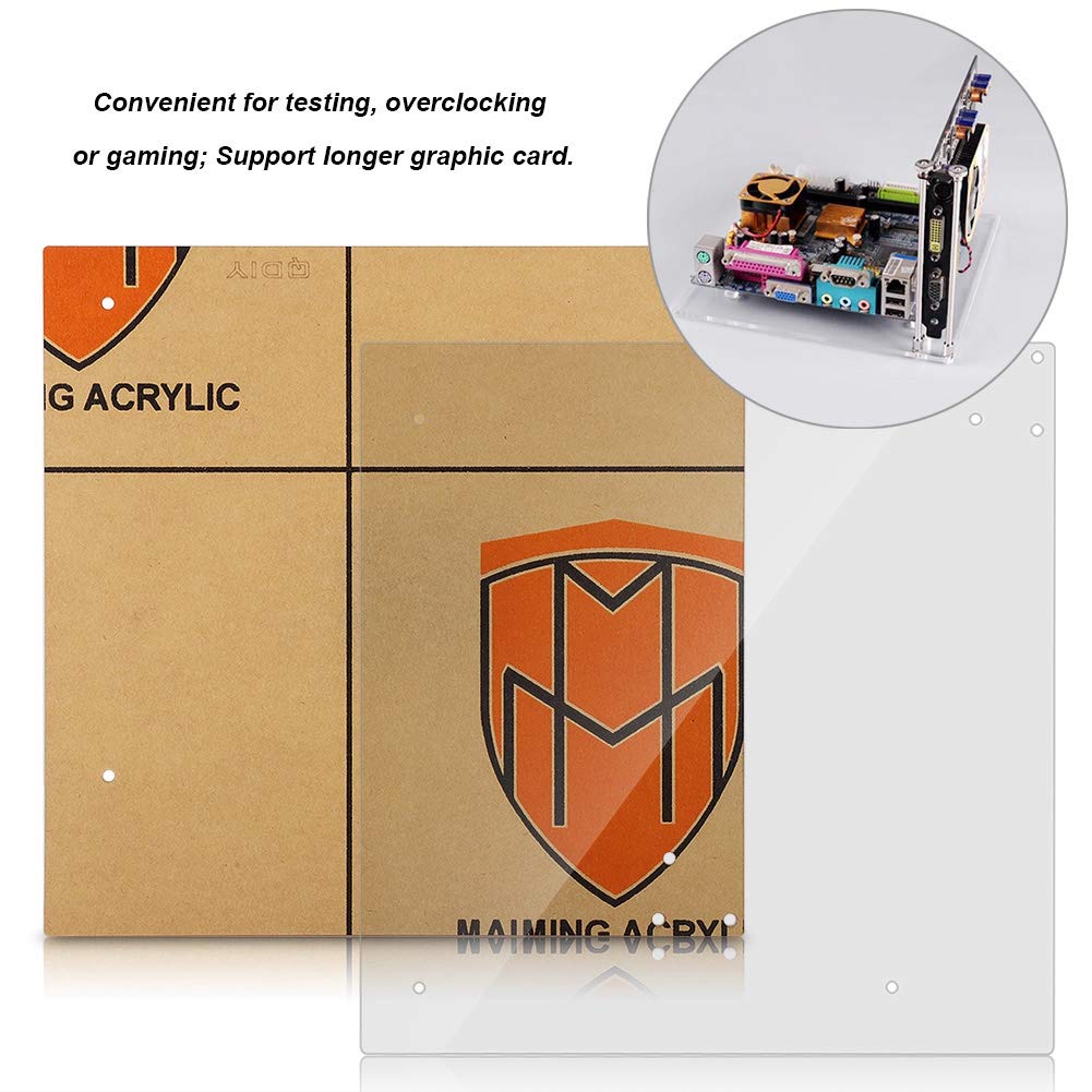 Transparent Acrylic Open Frame Computer Case for ITX Motherboard - DIY Base Stand & Motherboard Holder | Perfect for Custom PC Builds, Gaming Rigs & Home Office Setups
