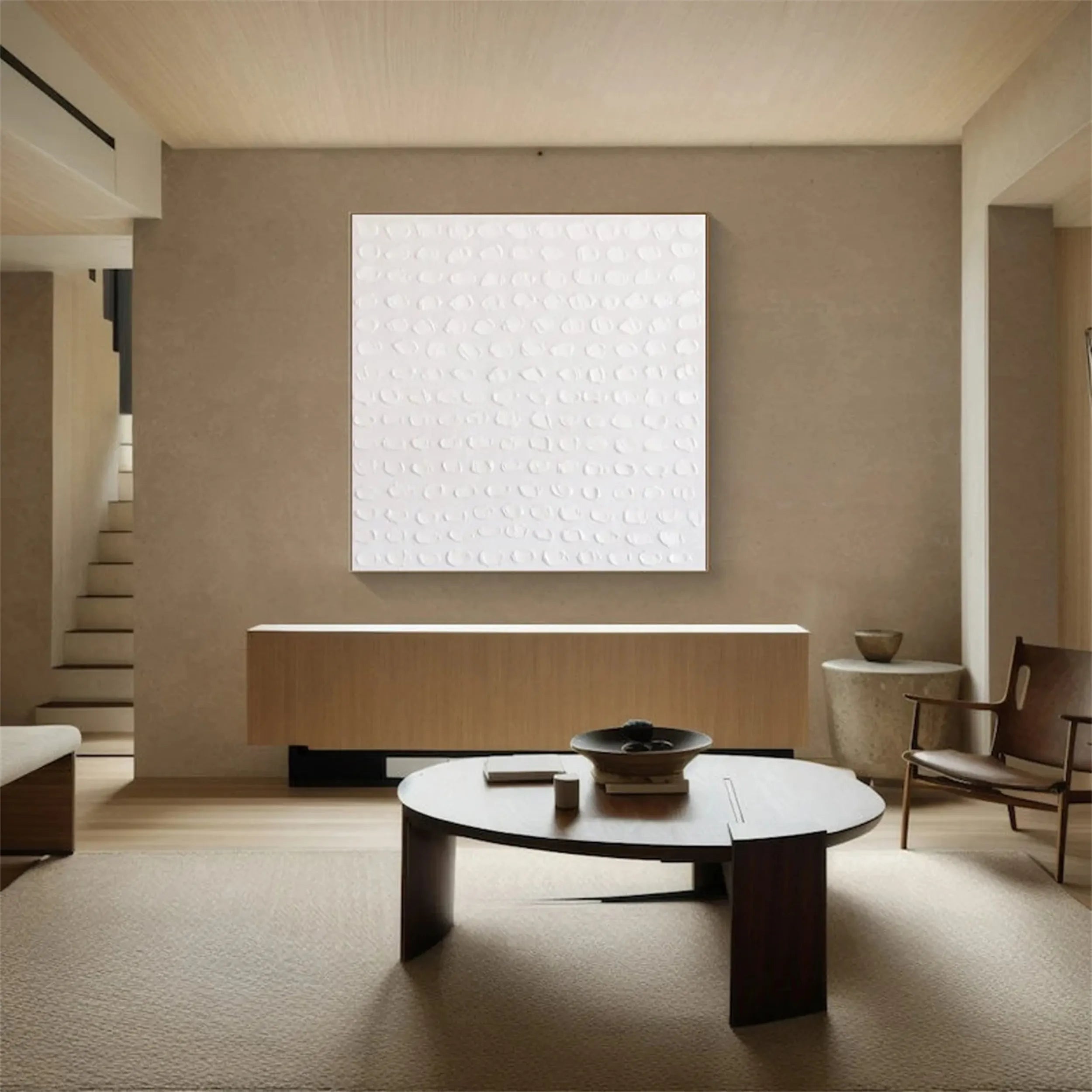 White Minimalist Textured Painting Canvas - Premium Stretched Artist Canvas for Acrylic & Oil Painting - Perfect for Home Decor, Office Wall Art & DIY Projects | #MM200